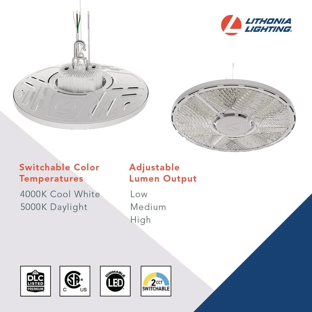 چراغ سقفی گرد صنعتی LED لیتونیا مدل CPRB ALO14 UVOLT SWW9 80CRI DBL با قابلیت تنظیم دمای رنگ و خروجی نور، چند ولتی 120-347 ولت، 15 اینچ، مشکی چراغ سقفی گرد صنعتی LED لیتونیا مدل CPRB ALO14 UVOLT SWW9 80CRI DBL با قابلیت تنظیم دمای رنگ و خروجی نور، چند ولتی 120-347 ولت، 15 اینچ، مشکی