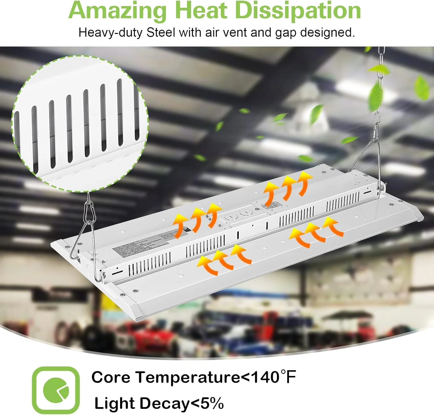 چراغ خطی LED هایکولیتی 4 عددی 2 فوتی، چراغ کارگاهی LED 150 واتی، 19500 لومن 130LM/W، 100-277 ولت، دیمر 0-10 ولت، نور آویز خطی 5000K نور روز برای کارگاه های انبار، دارای لیست UL چراغ خطی LED هایکولیتی 4 عددی 2 فوتی، چراغ کارگاهی LED 150 واتی، 19500 لومن 130LM/W، 100-277 ولت، دیمر 0-10 ولت، نور آویز خطی 5000K نور روز برای کارگاه های انبار، دارای لیست UL