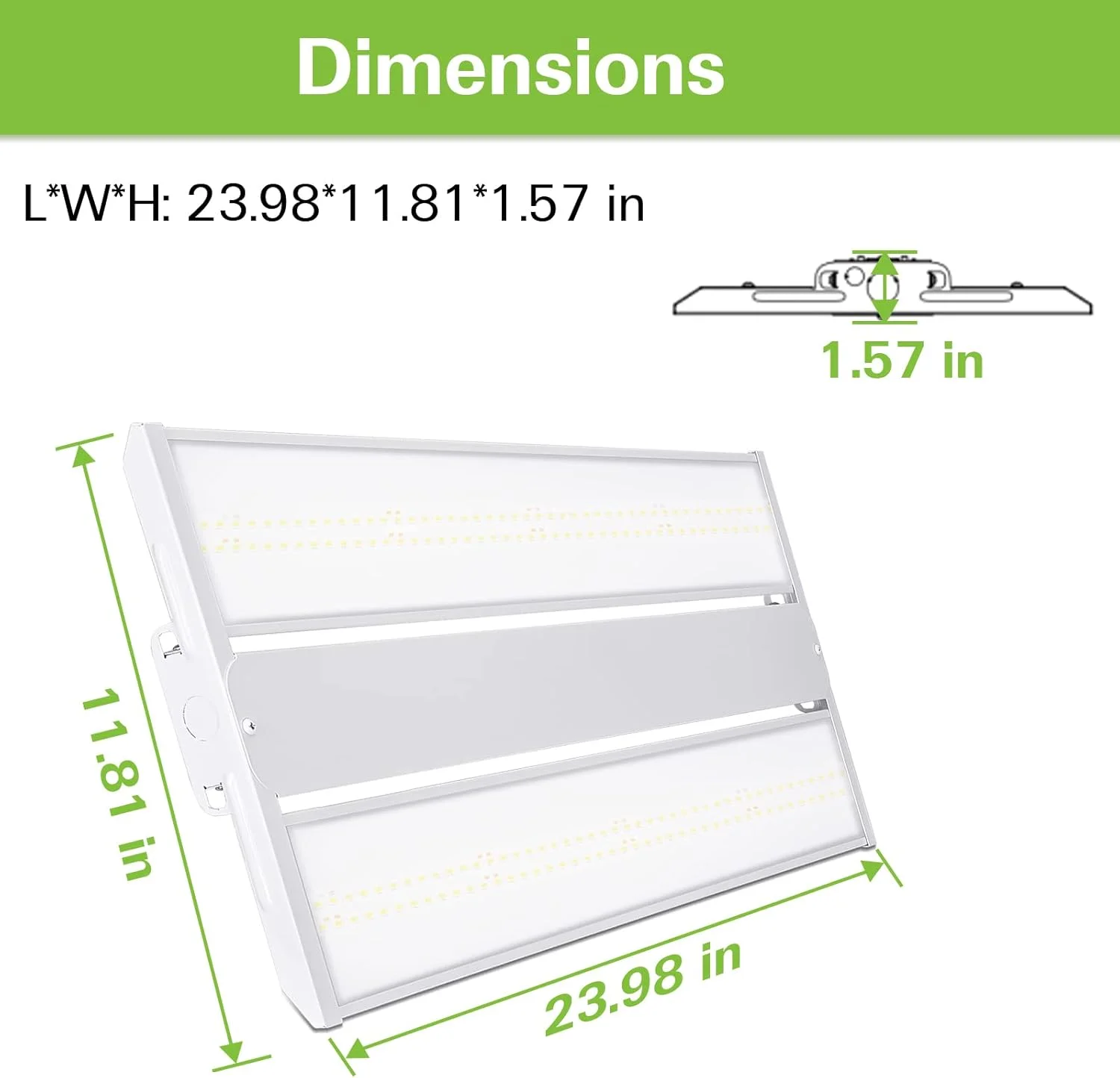 چراغ خطی LED هایکولیتی 4 عددی 2 فوتی، چراغ کارگاهی LED 150 واتی، 19500 لومن 130LM/W، 100-277 ولت، دیمر 0-10 ولت، نور آویز خطی 5000K نور روز برای کارگاه های انبار، دارای لیست UL چراغ خطی LED هایکولیتی 4 عددی 2 فوتی، چراغ کارگاهی LED 150 واتی، 19500 لومن 130LM/W، 100-277 ولت، دیمر 0-10 ولت، نور آویز خطی 5000K نور روز برای کارگاه های انبار، دارای لیست UL