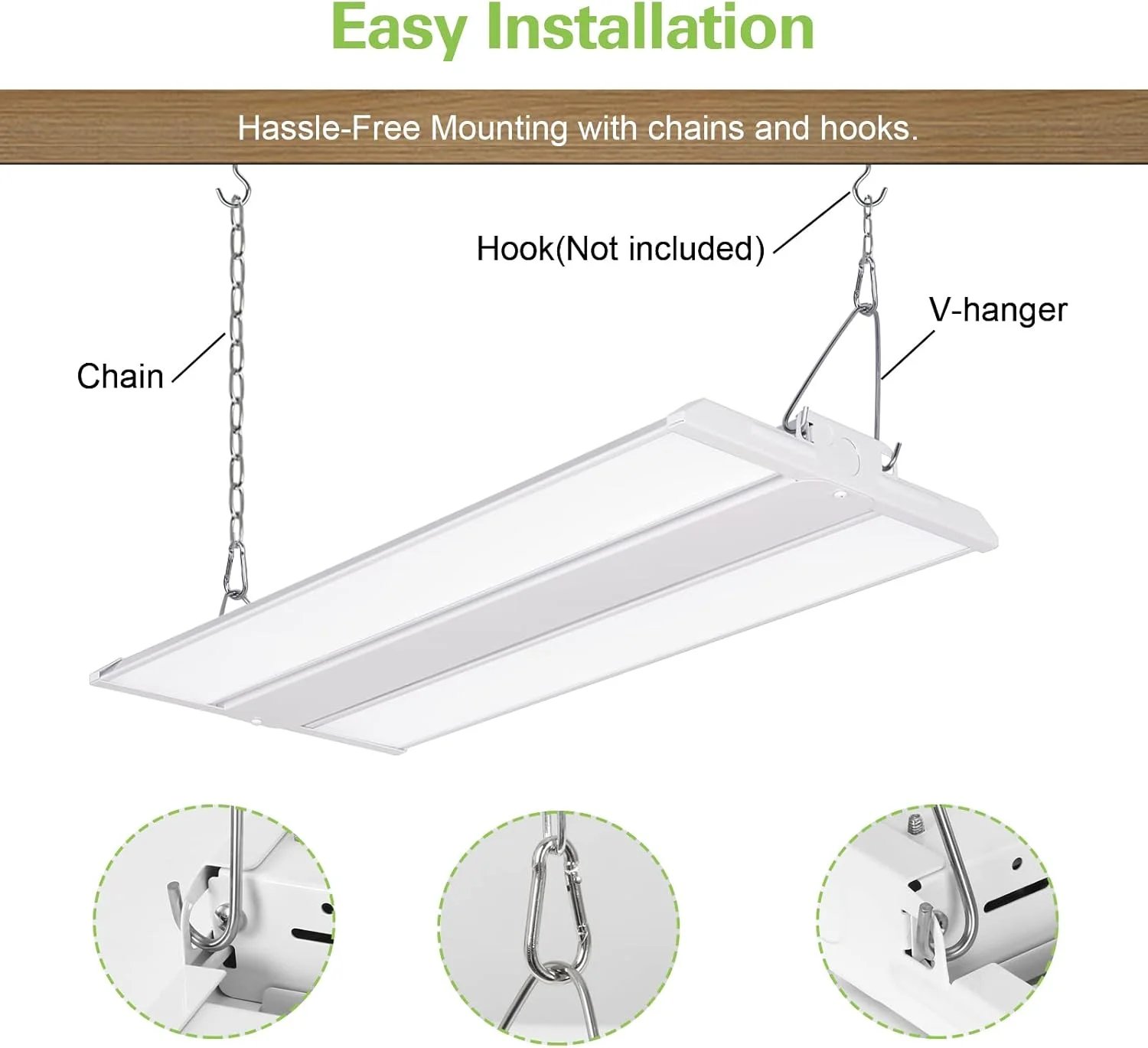 چراغ خطی LED هایکولیتی 4 عددی 2 فوتی، چراغ کارگاهی LED 150 واتی، 19500 لومن 130LM/W، 100-277 ولت، دیمر 0-10 ولت، نور آویز خطی 5000K نور روز برای کارگاه های انبار، دارای لیست UL چراغ خطی LED هایکولیتی 4 عددی 2 فوتی، چراغ کارگاهی LED 150 واتی، 19500 لومن 130LM/W، 100-277 ولت، دیمر 0-10 ولت، نور آویز خطی 5000K نور روز برای کارگاه های انبار، دارای لیست UL