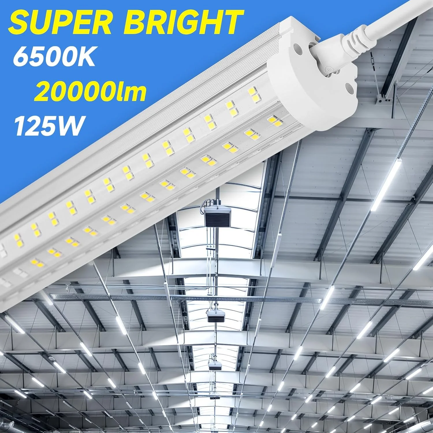 چراغ فروشگاهی LED فیویکش 8 فوتی، چراغ لوله ای LED یکپارچه 125 واتی U شکل، سفید شفاف 6500K، روشنایی LED فوق العاده روشن 20000LM، چراغ های سقفی LED قابل اتصال به صورت نصب سطحی/آویز برای گاراژ، پلاگ اند پلی، بسته 6 عددی چراغ فروشگاهی LED فیویکش 8 فوتی، چراغ لوله ای LED یکپارچه 125 واتی U شکل، سفید شفاف 6500K، روشنایی LED فوق العاده روشن 20000LM، چراغ های سقفی LED قابل اتصال به صورت نصب سطحی/آویز برای گاراژ، پلاگ اند پلی، بسته 6 عددی