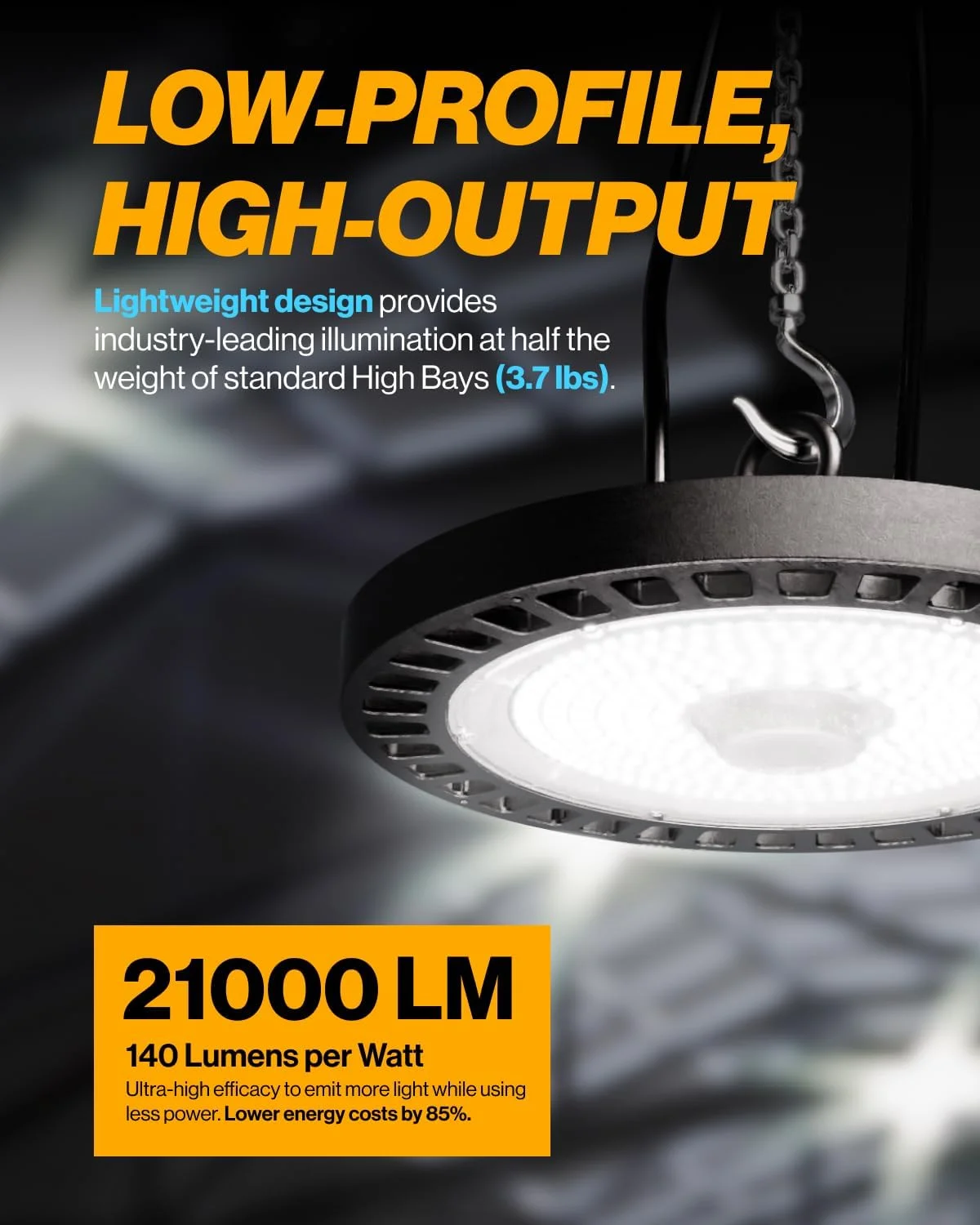 چراغ های سوله ای LED سانکو مدل UFO، بسته 10 عددی، مناسب برای روشنایی انبار، نور سفید 6000K، 21000 لومن، 150 وات، 100-277 ولت، دیمر پذیر (0-10 ولت)، ضد آب IP65، فوق العاده روشن، دارای گواهینامه UL/DLC. چراغ های سوله ای LED سانکو مدل UFO، بسته 10 عددی، مناسب برای روشنایی انبار، نور سفید 6000K، 21000 لومن، 150 وات، 100-277 ولت، دیمر پذیر (0-10 ولت)، ضد آب IP65، فوق العاده روشن، دارای گواهینامه UL/DLC.
