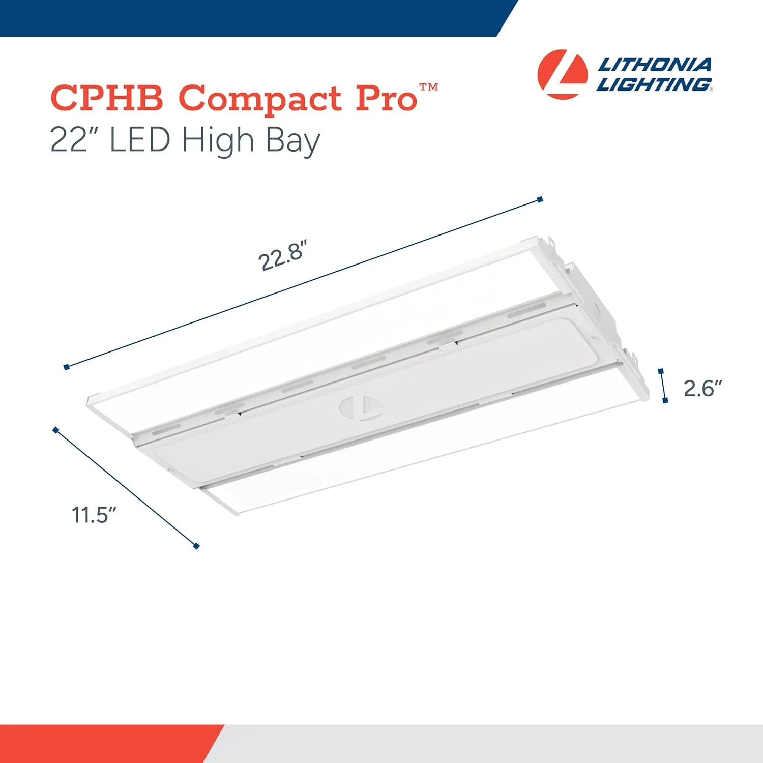 چراغ سوله ای ال ای دی لیتونیا لایتینگ CPHB 24LM MVOLT 40K Compact Pro با 24000 لومن و دمای رنگ 4000 کلوین، سفید