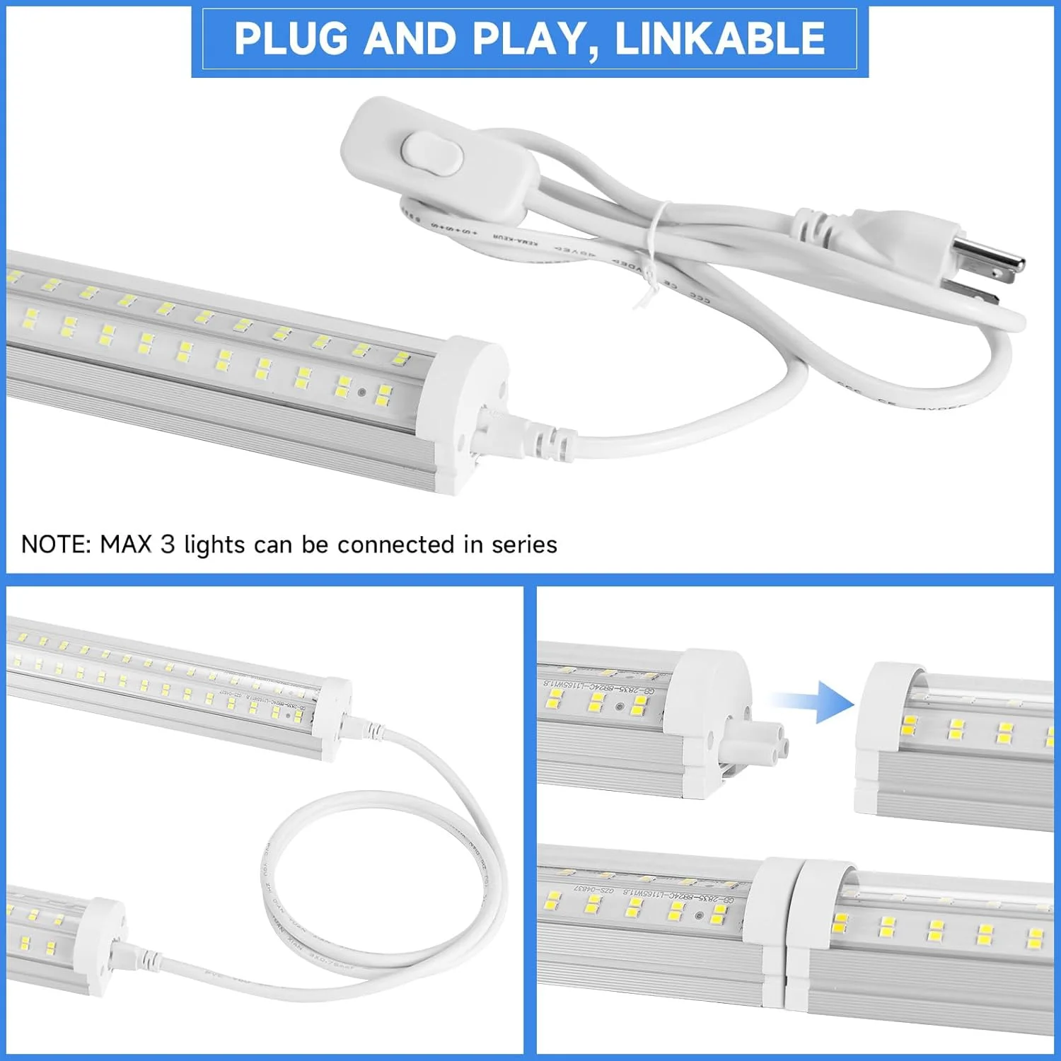 چراغ فروشگاهی LED فیویکش 8 فوتی، چراغ لوله ای LED یکپارچه 125 واتی U شکل، سفید شفاف 6500K، روشنایی LED فوق العاده روشن 20000LM، چراغ های سقفی LED قابل اتصال به صورت نصب سطحی/آویز برای گاراژ، پلاگ اند پلی، بسته 6 عددی چراغ فروشگاهی LED فیویکش 8 فوتی، چراغ لوله ای LED یکپارچه 125 واتی U شکل، سفید شفاف 6500K، روشنایی LED فوق العاده روشن 20000LM، چراغ های سقفی LED قابل اتصال به صورت نصب سطحی/آویز برای گاراژ، پلاگ اند پلی، بسته 6 عددی