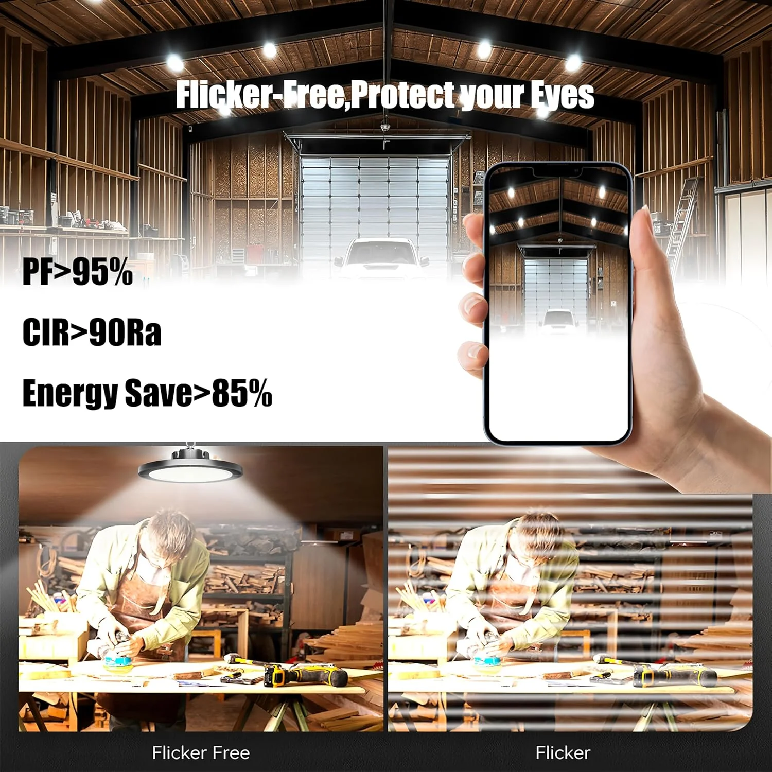 چراغ سوله ای ال ای دی 250 وات Superyofo مدل UFO، 6 عددی، 30000 لومن، نور روز 6000 کلوین، معادل 2500 وات با کابل دوشاخه آمریکایی، چراغ های گاراژی ال ای دی، روشنایی تجاری انبار، کارگاه، گاراژ، کارخانه، روشنایی سوله ای چراغ سوله ای ال ای دی 250 وات Superyofo مدل UFO، 6 عددی، 30000 لومن، نور روز 6000 کلوین، معادل 2500 وات با کابل دوشاخه آمریکایی، چراغ های گاراژی ال ای دی، روشنایی تجاری انبار، کارگاه، گاراژ، کارخانه، روشنایی سوله ای