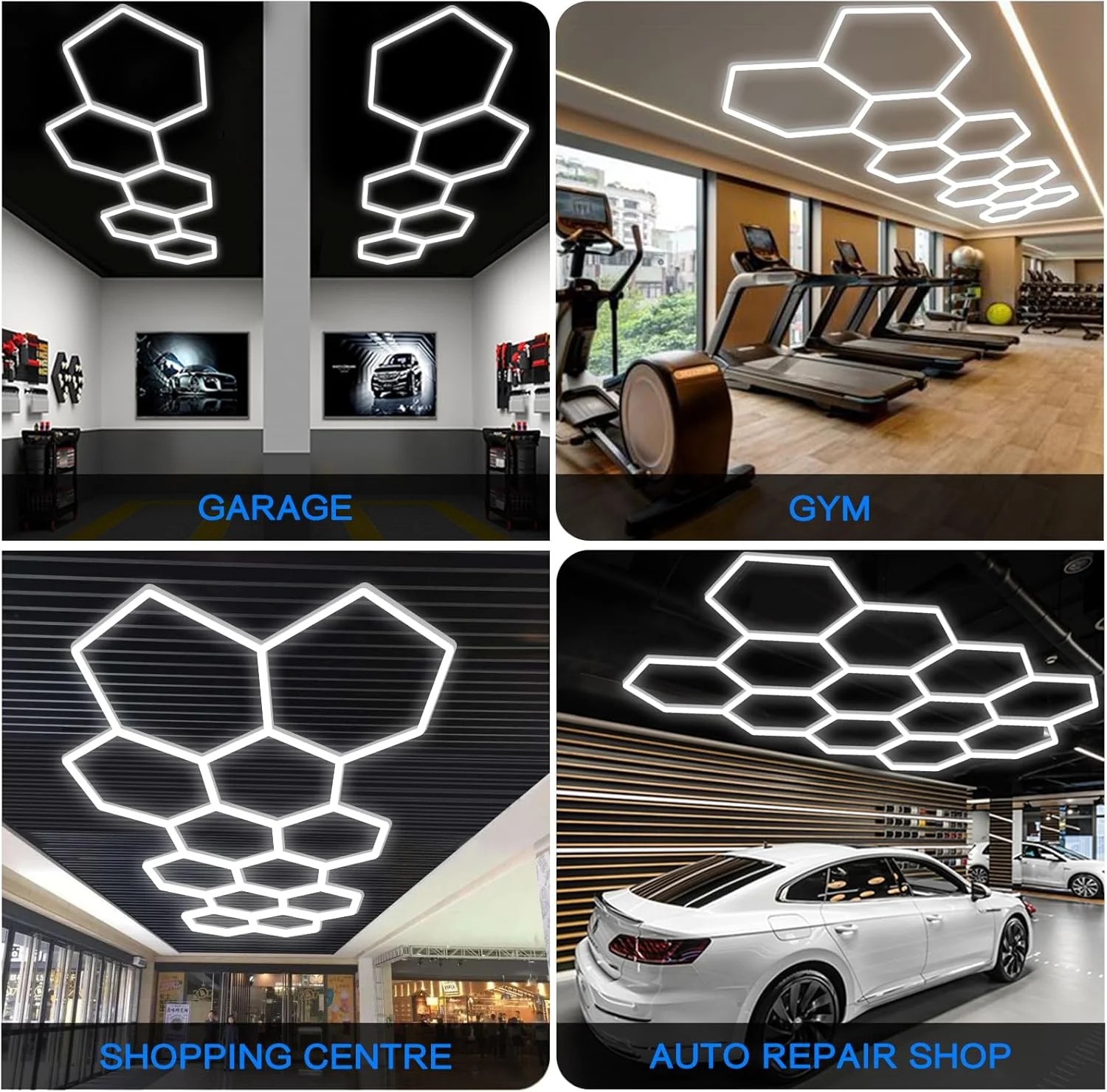 نورپردازی گاراژ شش ضلعی 50 تایی: نورهای LED لانه زنبوری فوق العاده روشن 52800LM، سفید طبیعی 5000K، نور شش ضلعی برای گاراژ، زیرزمین، انبار، باشگاه، دیتیلینگ خودرو و غیره نورپردازی گاراژ شش ضلعی 50 تایی: نورهای LED لانه زنبوری فوق العاده روشن 52800LM، سفید طبیعی 5000K، نور شش ضلعی برای گاراژ، زیرزمین، انبار، باشگاه، دیتیلینگ خودرو و غیره