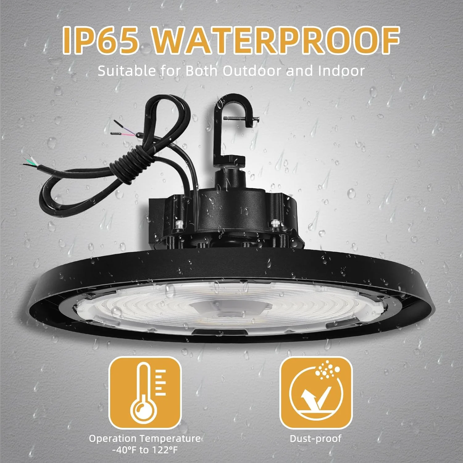 چراغ سوله ای LED مدل UFO، 150W/100W/80W، قابل تنظیم 5000K/4000K/3000K، 24000 لومن، 0-10V دیمر شونده، چراغ کارگاهی LED فوق العاده روشن، AC100-277V، روشنایی سوله ای تجاری IP65 برای انبار گاراژ، بسته 8 عددی