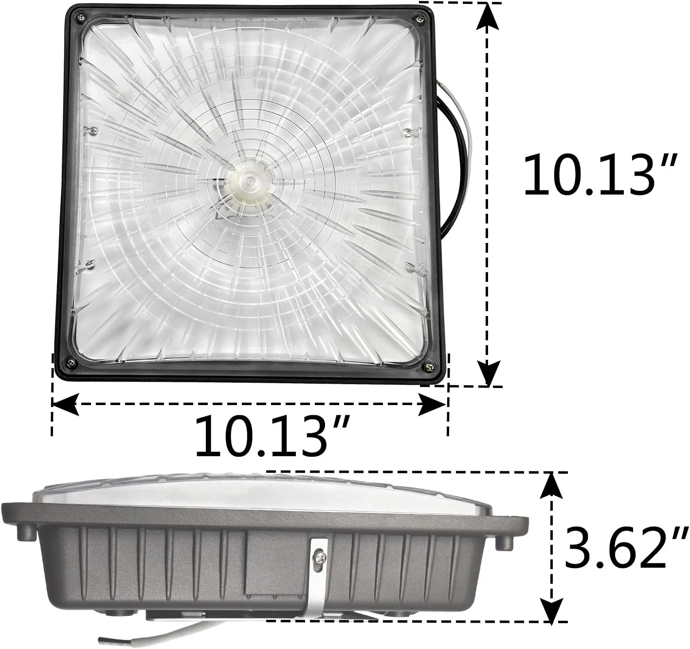 چراغ سقفی ال ای دی 1000LED، بسته 4 عددی، 65 وات 8000 لومن، معادل 300 وات HID/HPS، 10" x 10"، چراغ کارگاهی ال ای دی، 5000K، AC100-277V، ضد آب IP65، چراغ سقفی پمپ بنزین چراغ سقفی ال ای دی 1000LED، بسته 4 عددی، 65 وات 8000 لومن، معادل 300 وات HID/HPS، 10" x 10"، چراغ کارگاهی ال ای دی، 5000K، AC100-277V، ضد آب IP65، چراغ سقفی پمپ بنزین