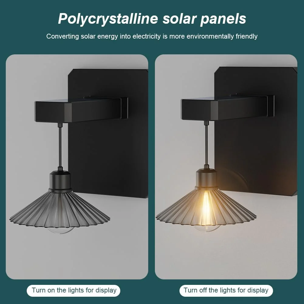 عام 2 عدد چراغ دیواری خورشیدی LED، چراغ پله ای وینتیج، IP65 ضد آب برای بالکن عام 2 عدد چراغ دیواری خورشیدی LED، چراغ پله ای وینتیج، IP65 ضد آب برای بالکن
