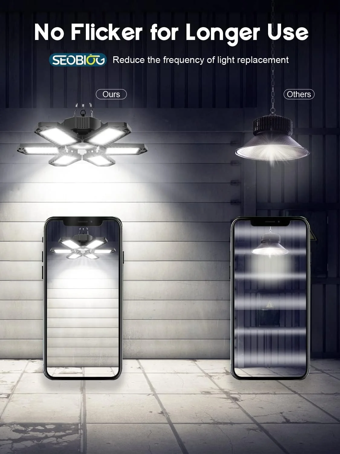 چراغ های گاراژ LED سئوبی او جی مدل 4 عددی، چراغ کارگاهی LED با قابلیت اتصال 200 وات 20000 لومن، چراغ سقفی 6500K با 6+1 پنل تغییر شکل پذیر برای گاراژ، انبار، انبار غله، زیرزمین (دارای کلید روشن/خاموش داخلی) چراغ های گاراژ LED سئوبی او جی مدل 4 عددی، چراغ کارگاهی LED با قابلیت اتصال 200 وات 20000 لومن، چراغ سقفی 6500K با 6+1 پنل تغییر شکل پذیر برای گاراژ، انبار، انبار غله، زیرزمین (دارای کلید روشن/خاموش داخلی)