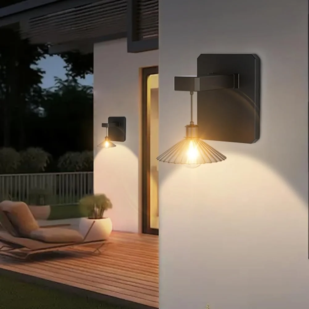 عام 2 عدد چراغ دیواری خورشیدی LED، چراغ پله ای وینتیج، IP65 ضد آب برای بالکن عام 2 عدد چراغ دیواری خورشیدی LED، چراغ پله ای وینتیج، IP65 ضد آب برای بالکن