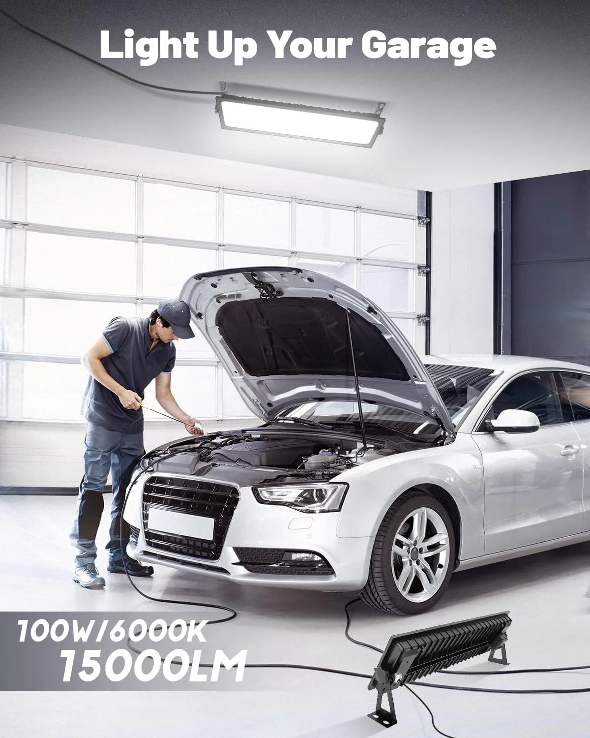چراغ های ال ای دی فروشگاهی دوشاخه دار AGranTOP - 100 وات 15000 لومن، چراغ گاراژی آلومینیومی با سیم برق 9.84 فوت، چراغ های فروشگاهی ضد آب IP66 برای گاراژ، کارگاه، انبار (دارای کلید روشن/خاموش داخلی) چراغ های ال ای دی فروشگاهی دوشاخه دار AGranTOP - 100 وات 15000 لومن، چراغ گاراژی آلومینیومی با سیم برق 9.84 فوت، چراغ های فروشگاهی ضد آب IP66 برای گاراژ، کارگاه، انبار (دارای کلید روشن/خاموش داخلی)
