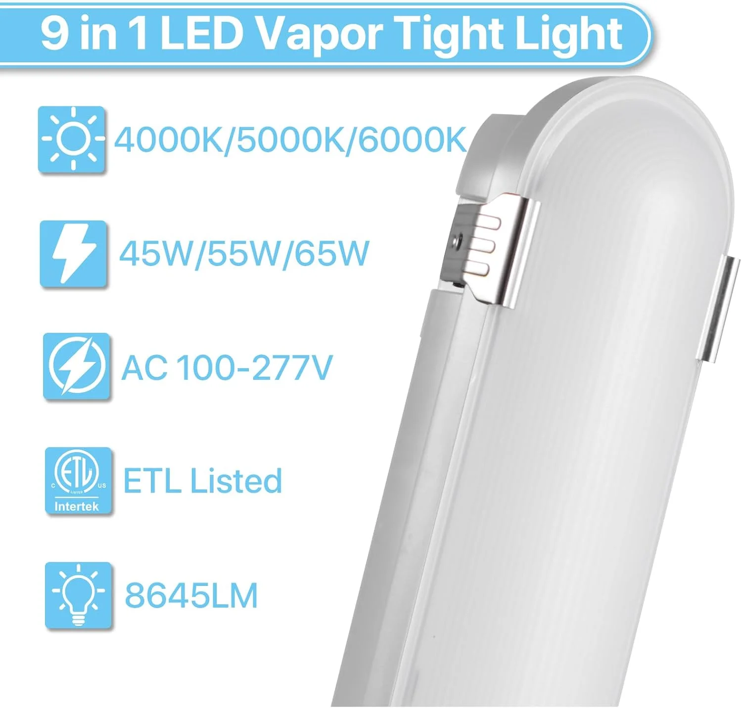 HYPERLITE - بسته 4 عددی چراغ های LED ضد بخار 4 فوتی 45W 55W 65W 9 در 1، 133LM/W، 4000K/5000K/6000K قابل انتخاب، دارای لیست ETL، AC100-277V برای کارواش، فریزر و... HYPERLITE - بسته 4 عددی چراغ های LED ضد بخار 4 فوتی 45W 55W 65W 9 در 1، 133LM/W، 4000K/5000K/6000K قابل انتخاب، دارای لیست ETL، AC100-277V برای کارواش، فریزر و...
