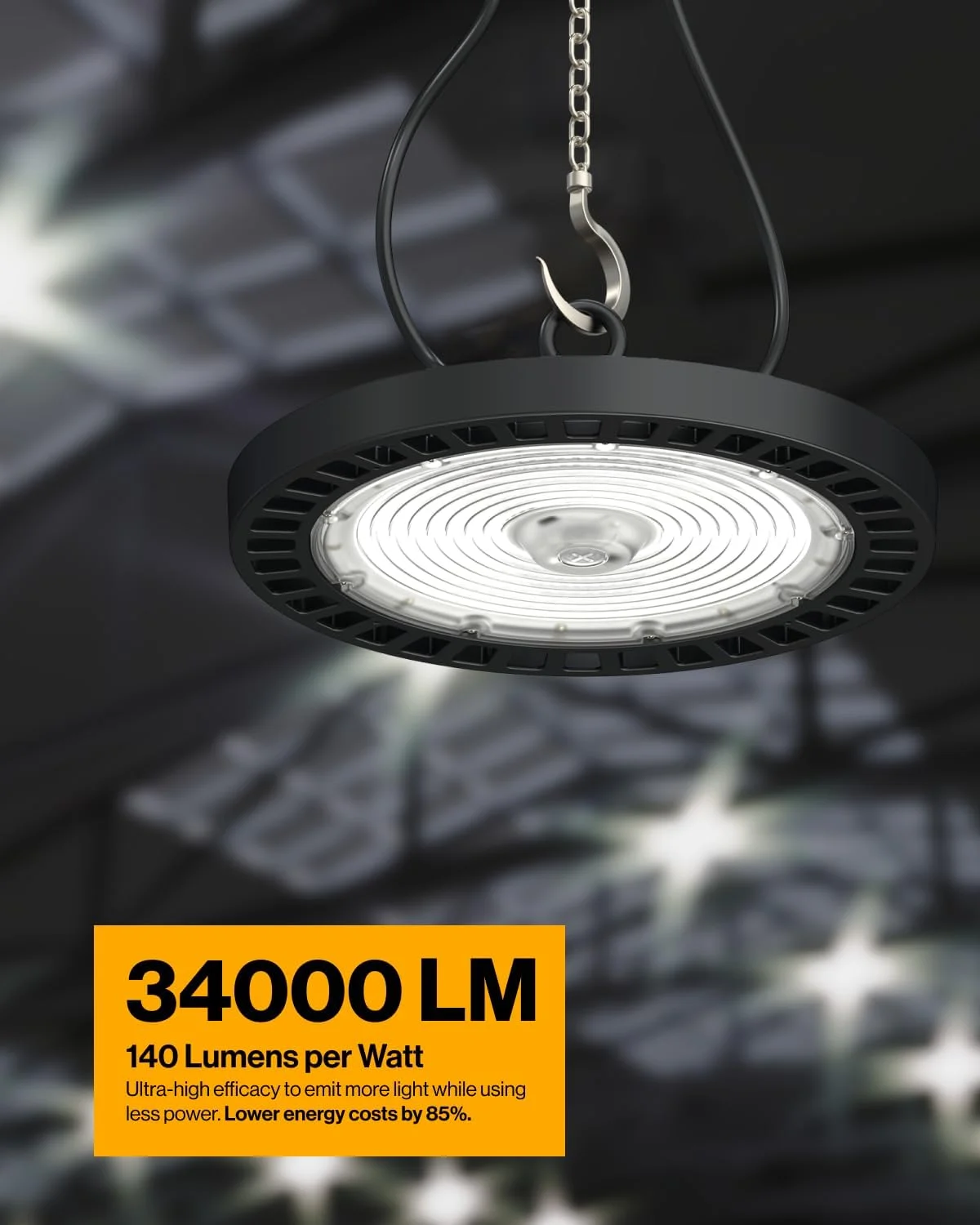 چراغ سوله ای LED سانکو مدل UFO، بسته 6 عددی، روشنایی برای انبار، 5000K نور روز، 240 وات، 34800 لومن، 100-277 ولت، دیمر 0-10 ولت، ضد آب و هوا IP65، فوق العاده روشن، UL چراغ سوله ای LED سانکو مدل UFO، بسته 6 عددی، روشنایی برای انبار، 5000K نور روز، 240 وات، 34800 لومن، 100-277 ولت، دیمر 0-10 ولت، ضد آب و هوا IP65، فوق العاده روشن، UL