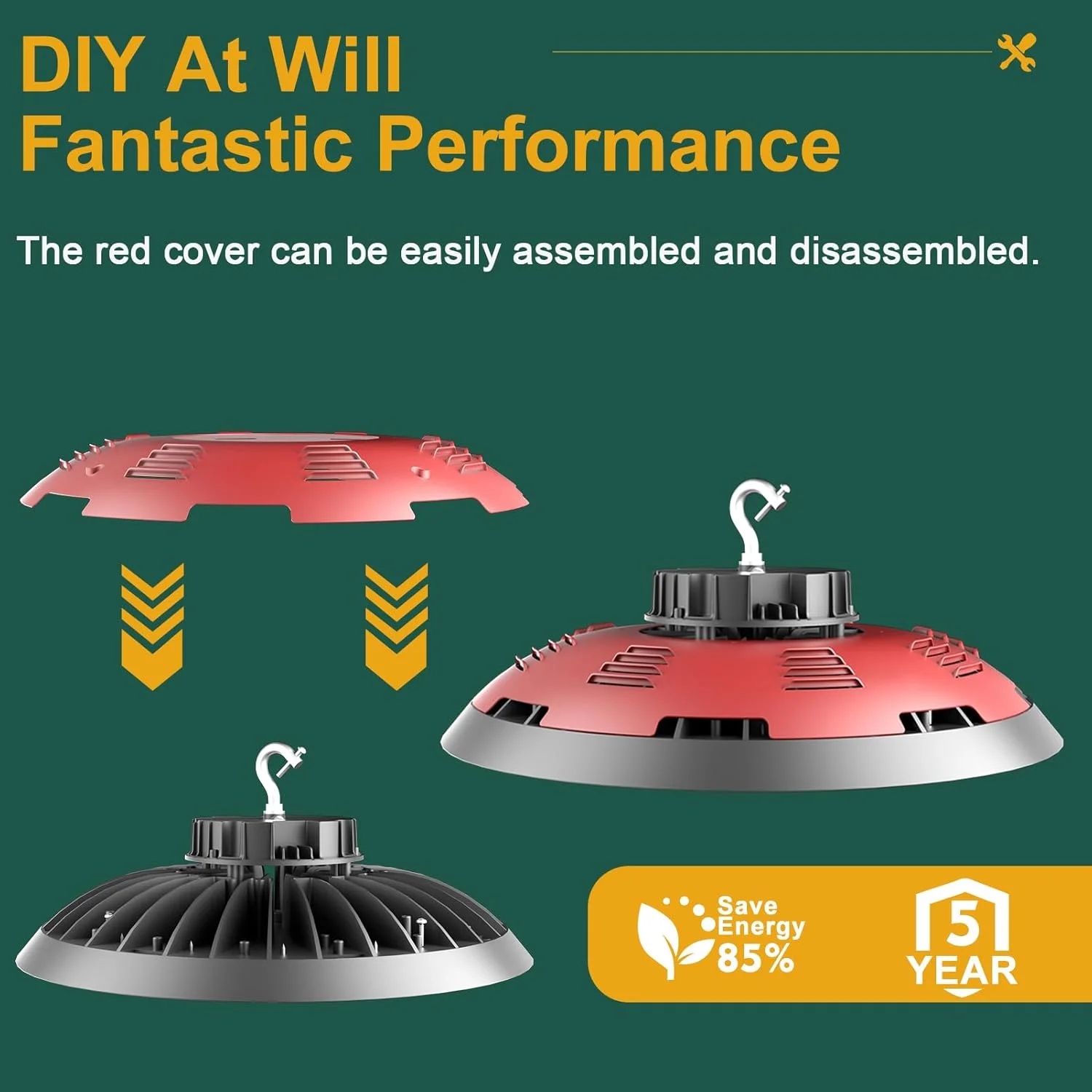 چراغ سوله ای ال ای دی 420 وات ACOHOOK، 5000K، نور روز تجاری UFO، AC100-277V، 63000 لومن (جایگزین 1680W MH/HPS)، شامل دوشاخه و قلاب آمریکایی، بسته 4 عددی چراغ سوله ای ال ای دی 420 وات ACOHOOK، 5000K، نور روز تجاری UFO، AC100-277V، 63000 لومن (جایگزین 1680W MH/HPS)، شامل دوشاخه و قلاب آمریکایی، بسته 4 عددی