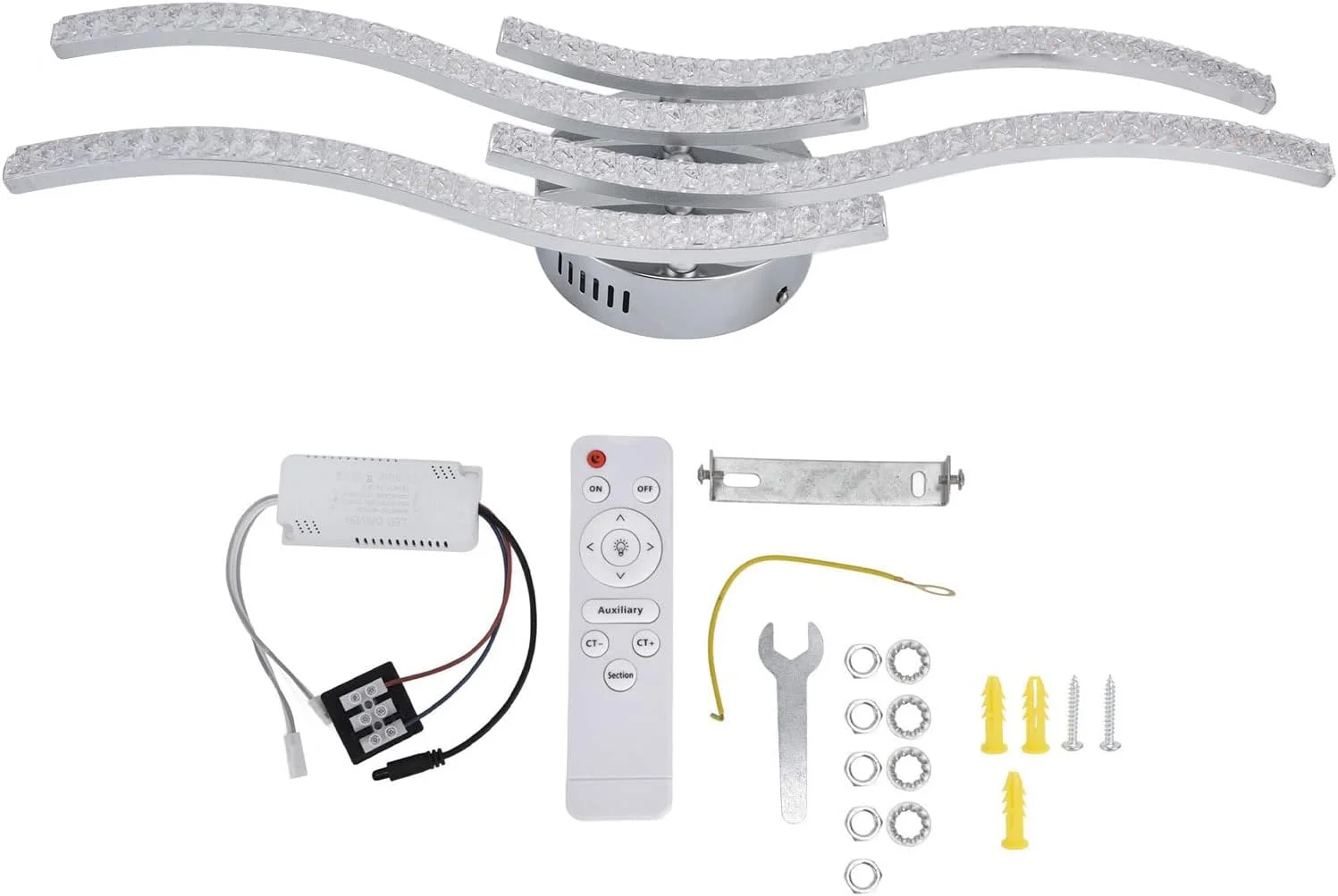 چراغ سقفی ViaGasaFamido، چراغ سقفی LED AC85-265V 64W، چراغ با کنترل از راه دور، چراغ 4 محوره برای اتاق نشیمن، اتاق خواب، LED چراغ سقفی ViaGasaFamido، چراغ سقفی LED AC85-265V 64W، چراغ با کنترل از راه دور، چراغ 4 محوره برای اتاق نشیمن، اتاق خواب، LED