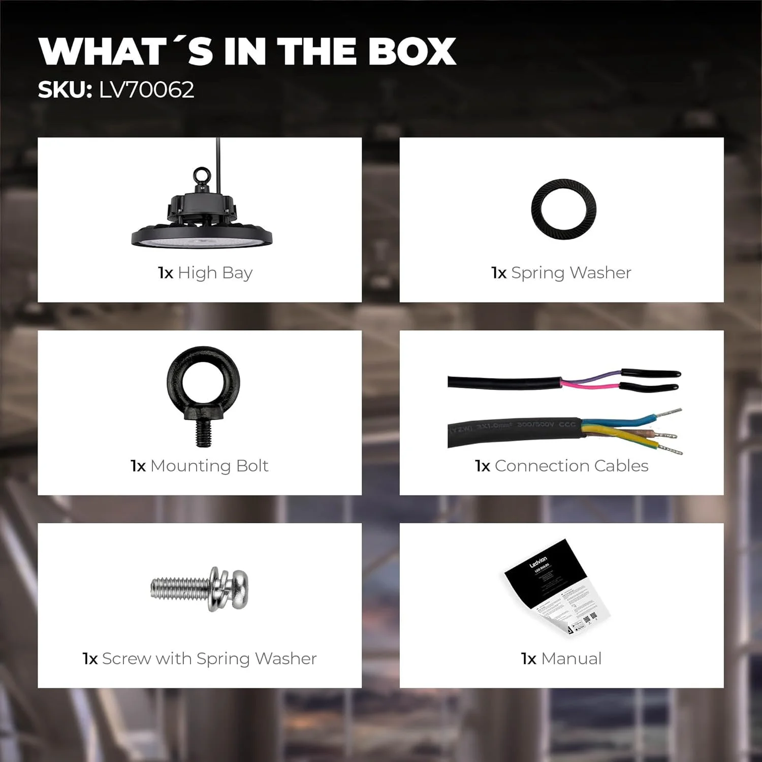 Ledvion - چراغ سوله ای ال ای دی 100 وات دیمر پذیر و درایور Sosen، 6000K، 180lm/W، ضد آب IP65، 5 سال گارانتی