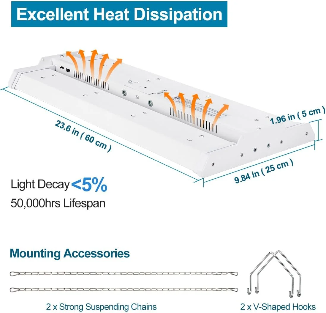 Xbuyee - بسته 4 عددی چراغ های سوله ای LED با قابلیت انتخاب 200W 28000LM 200W/150W/100W، قابل تنظیم 4000K/5000K، 100-277V، چراغ های سوله ای خطی برای انبار، کارگاه Xbuyee - بسته 4 عددی چراغ های سوله ای LED با قابلیت انتخاب 200W 28000LM 200W/150W/100W، قابل تنظیم 4000K/5000K، 100-277V، چراغ های سوله ای خطی برای انبار، کارگاه