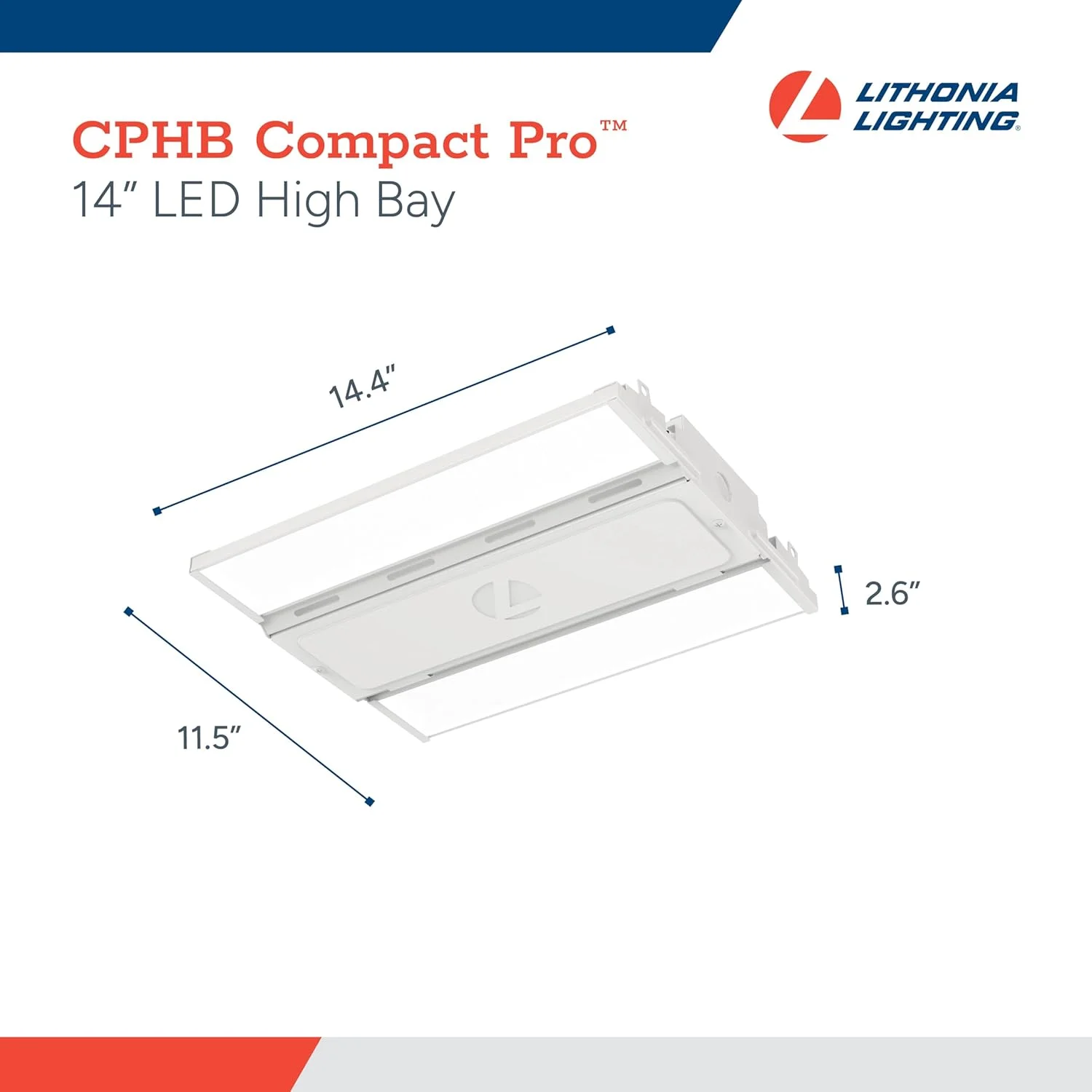 چراغ سوله ای LED لیتونیا لایتینگ مدل CPHB 15LM MVOLT 50K Compact Pro با 15000 لومن و دمای رنگ 5000K، سفید