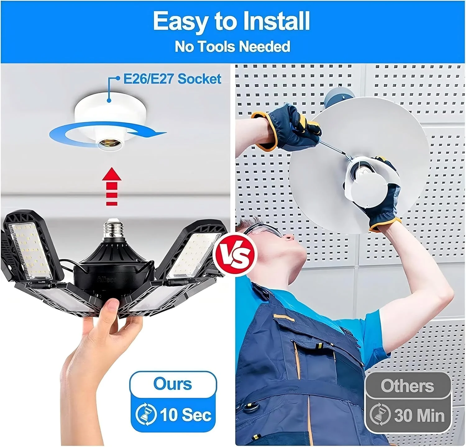 چراغ های گاراژ LED انیپوک - 18000 لومن 6500K نور روز 180 وات، چراغ های سقفی گاراژ LED سه برگ، بسته 2 عددی چراغ های گاراژ LED انیپوک - 18000 لومن 6500K نور روز 180 وات، چراغ های سقفی گاراژ LED سه برگ، بسته 2 عددی