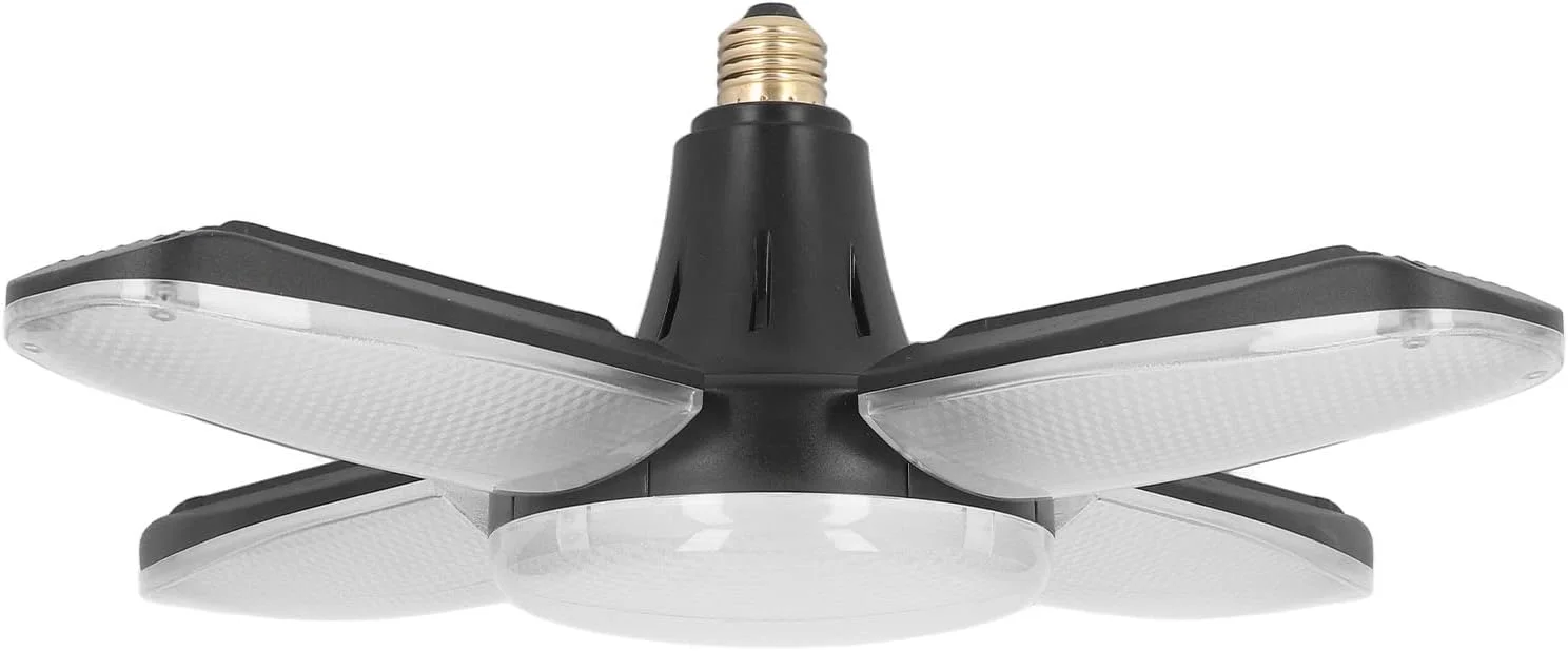 چراغ سقفی تغییر شکل پذیر ViaGasaFamido، چراغ های LED آشپزی 120 وات، 13600 لومن، فوق العاده روشن، صرفه جویی در انرژی، تغییر شکل پذیر، با 4 پنل قابل تنظیم برای گاراژها، گاراژ