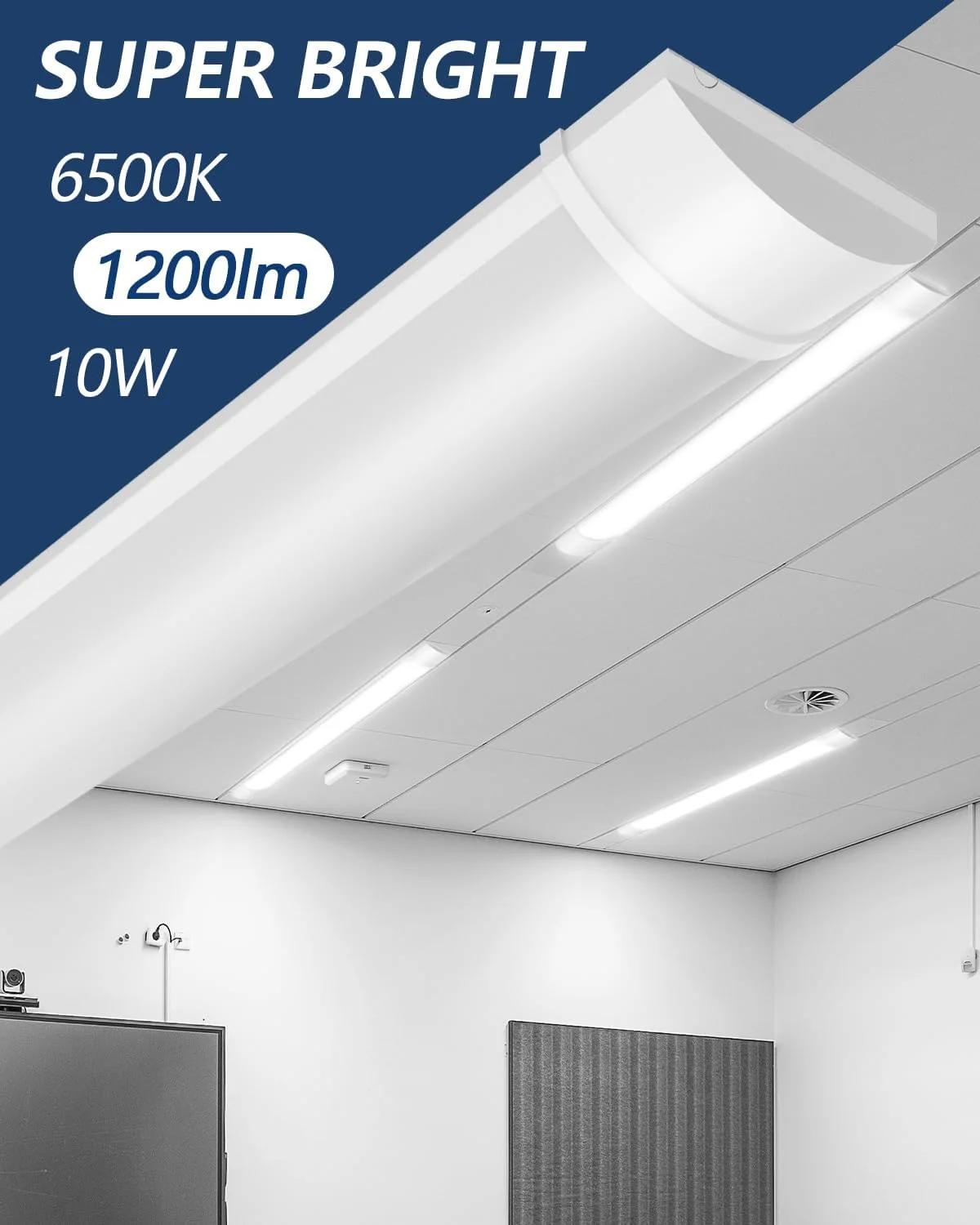 چراغ LED فروشگاهی ساراروم 30 سانتی متری، 10 وات، 1200 لومن، 6500 کلوین سفید سرد، چراغ سقفی LED برای گاراژ، کمد، دفتر کار، خانه، زیرزمین، بدون دوشاخه، بدون سیم ارت
