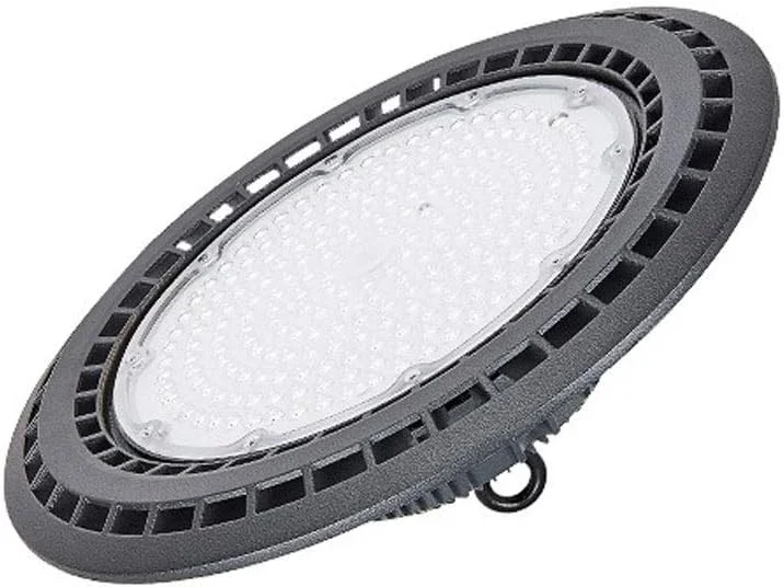 چراغ LED سوله ای کارگاهی UFO با توان بالا، چراغ های فوق العاده نازک برای گاراژ، لنز با زاویه پوشش، لامپ صنعتی تجاری برای کارگاه، کارخانه، سالن، انبار، فروشگاه