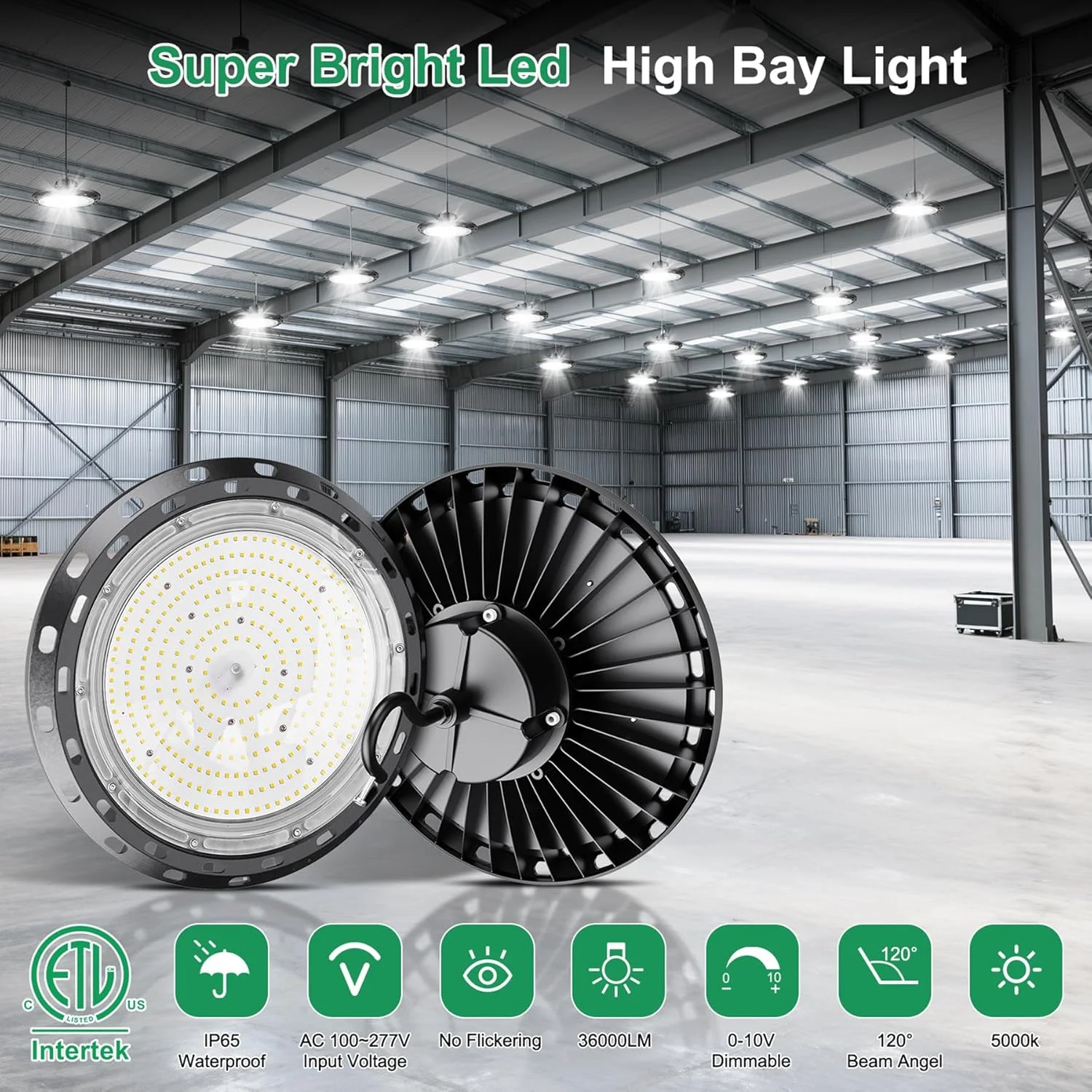 چراغ سوله ای LED مدل BFT UFO با توان 300 وات، 45000 لومن، 5000 کلوین، دیمر پذیر (0-10 ولت) با دوشاخه 5 فوتی آمریکایی - چراغ های LED تجاری سوله ای برای گاراژ، باشگاه، کارخانه و روشنایی انبار با ارتفاع کم چراغ سوله ای LED مدل BFT UFO با توان 300 وات، 45000 لومن، 5000 کلوین، دیمر پذیر (0-10 ولت) با دوشاخه 5 فوتی آمریکایی - چراغ های LED تجاری سوله ای برای گاراژ، باشگاه، کارخانه و روشنایی انبار با ارتفاع کم