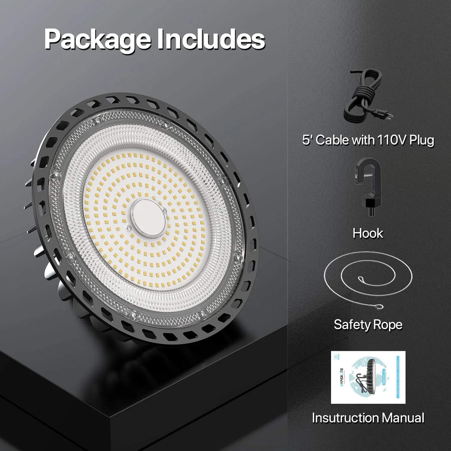چراغ های LED سوله ای هایپرلایت 155 وات 140 لومن/وات، چراغ سوله ای LED UFO با دوشاخه آمریکایی، غیر دیمر، نور روز 5000K دارای لیست ETL، چراغ های کارگاهی LED سوله ای برای کارگاه گاراژ انبار 2 عددی چراغ های LED سوله ای هایپرلایت 155 وات 140 لومن/وات، چراغ سوله ای LED UFO با دوشاخه آمریکایی، غیر دیمر، نور روز 5000K دارای لیست ETL، چراغ های کارگاهی LED سوله ای برای کارگاه گاراژ انبار 2 عددی