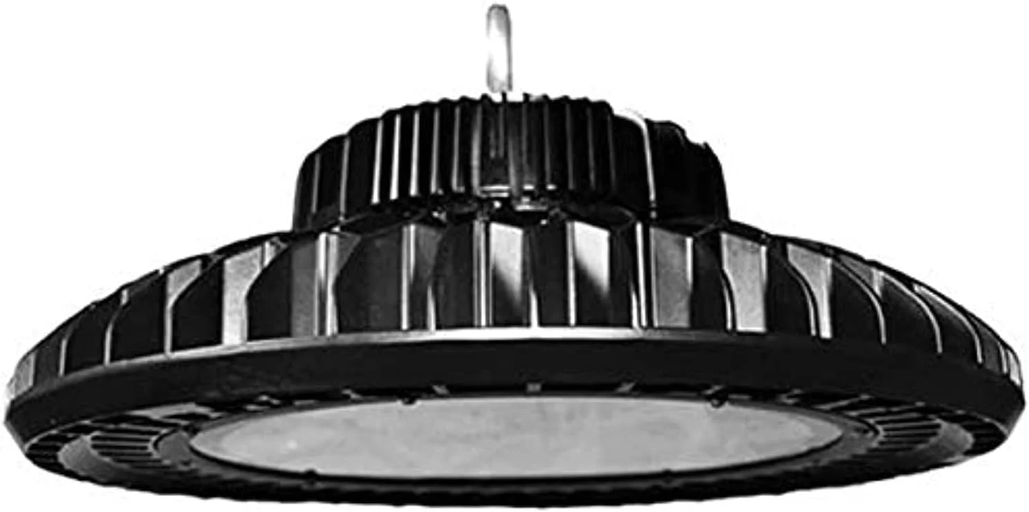 چراغ صنعتی ال ای دی UFO مدل Rafeed High-Bay با روشنایی 26000 لومن و توان 200 وات - نور طبیعی 4000K، سبک وزن، ضد آب IP65، طراحی منحصر به فرد - مناسب برای روشنایی تجاری، گاراژ، کارخانه، انبار، سوپرمارکت