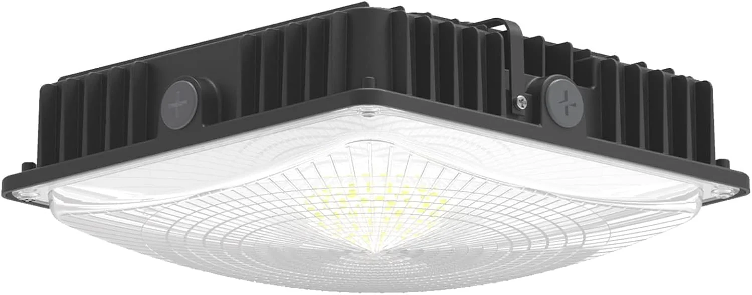 چراغ های سایبان LED فضای باز Deojoy، 45 وات 5850 لومن جایگزین HID/HPS، 9.5" x 9.5"، چراغ فروشگاهی LED، 5700K، AC100-277V، ضد آب IP65، چراغ سایبان فضای باز برای پمپ بنزین، چراغ انبار