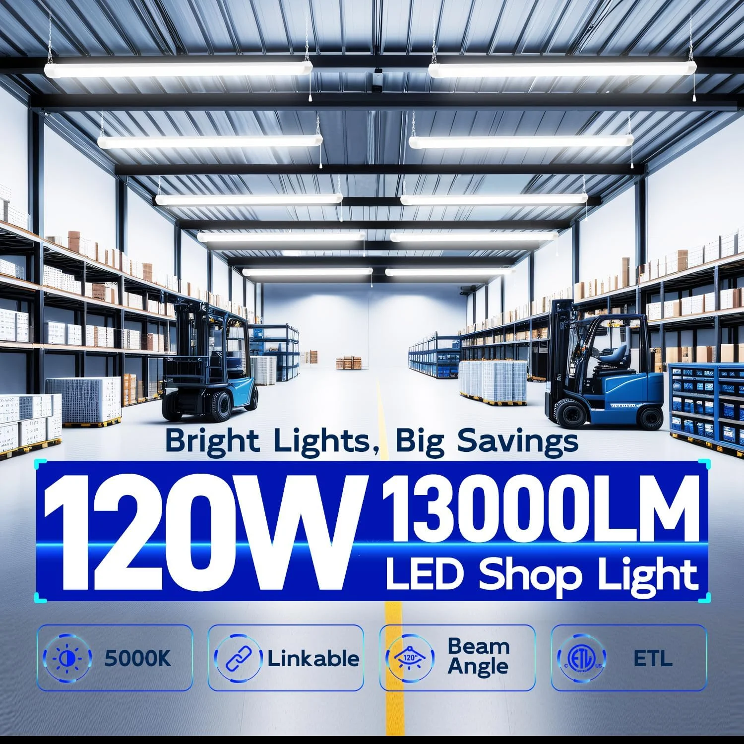 چراغ کارگاهی ال ای دی 4 فوتی 120 وات هایکولیتی، قابل اتصال، 13000 لومن (معادل 400 وات)، چراغ های کارگاهی 5000K برای گاراژها، کارگاه ها، زیرزمین ها، آویز یا نصب سطحی، با سیم برق و زنجیر کششی، ETL چراغ کارگاهی ال ای دی 4 فوتی 120 وات هایکولیتی، قابل اتصال، 13000 لومن (معادل 400 وات)، چراغ های کارگاهی 5000K برای گاراژها، کارگاه ها، زیرزمین ها، آویز یا نصب سطحی، با سیم برق و زنجیر کششی، ETL