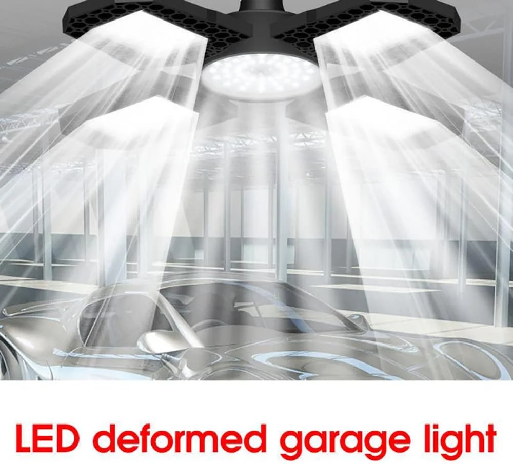 چراغ گاراژی LED تغییر شکل پذیر ANLONGLI E27 150W تاشو نور بالا 85-265V فوق العاده روشن 6000K نور روز کارگاه صنعتی انبار روشنایی تجاری لامپ سقفی