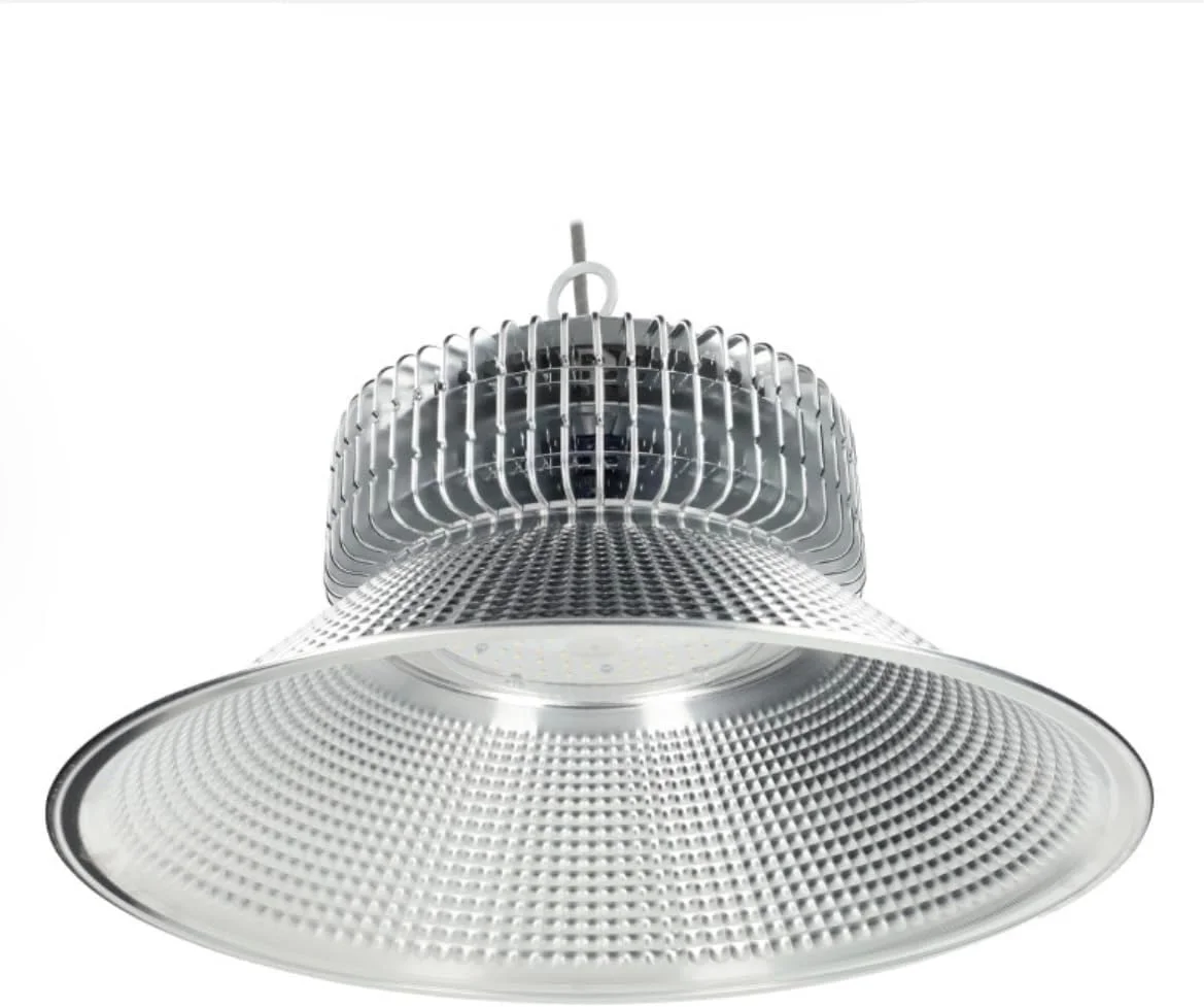 چراغ سوله ای 200 وات LED، نور پایین صنعتی دیمر پذیر، طراحی فوق العاده باریک، نقره ای، برای انبار و مصارف تجاری