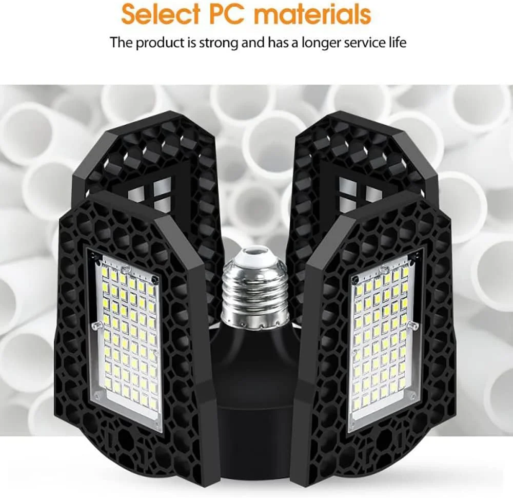 چراغ گاراژی LED تغییر شکل پذیر ANLONGLI E27 150W تاشو نور بالا 85-265V فوق العاده روشن 6000K نور روز کارگاه صنعتی انبار روشنایی تجاری لامپ سقفی