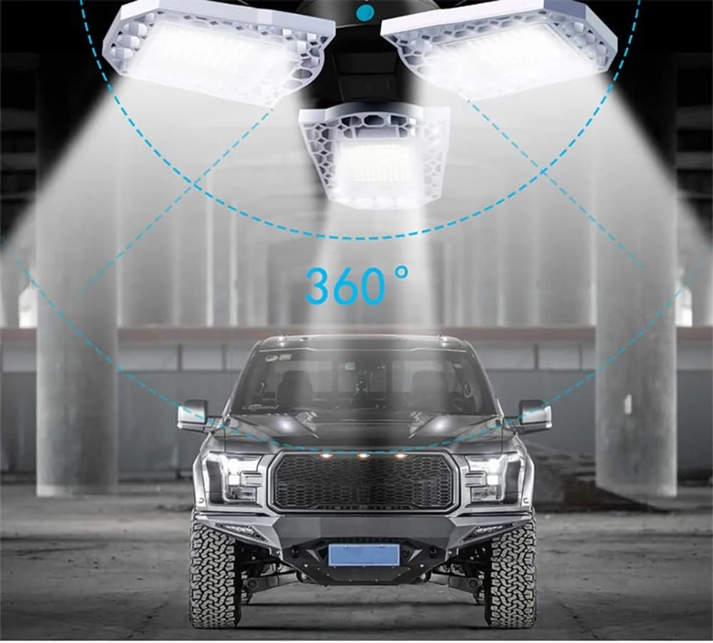 لامپ LED تغییر شکل پذیر 100 وات ANLONGLI مدل E27 با نور 12000LM، ضد آب با حسگر نور، نور صنعتی 100-265 ولت، دارای سر لامپ قابل تنظیم، تاشو، مناسب کارخانه، کارگاه، فضای باز، نور سقفی تجاری، نورافکن صنعتی لامپ LED تغییر شکل پذیر 100 وات ANLONGLI مدل E27 با نور 12000LM، ضد آب با حسگر نور، نور صنعتی 100-265 ولت، دارای سر لامپ قابل تنظیم، تاشو، مناسب کارخانه، کارگاه، فضای باز، نور سقفی تجاری، نورافکن صنعتی