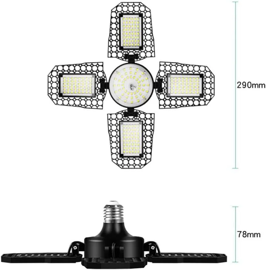 چراغ گاراژی LED تغییر شکل پذیر ANLONGLI E27 150W تاشو نور بالا 85-265V فوق العاده روشن 6000K نور روز کارگاه صنعتی انبار روشنایی تجاری لامپ سقفی