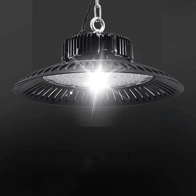 چراغ LED UFO High Bay، چراغ صنعتی دیمرپذیر، طراحی فوق العاده باریک، روشنایی تجاری برای کارگاه، انبار