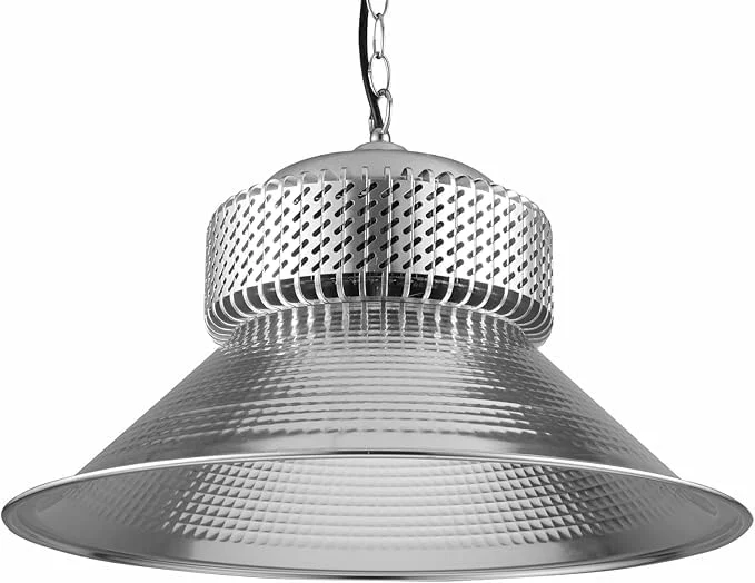 چراغ LED صنعتی 100 وات، سفید فوق العاده روشن، صرفه جویی در انرژی، دارای پره های خنک کننده، پوشش زاویه پرتو لنز، لامپ صنعتی، مناسب برای روشنایی تجاری، انبار، کارگاه، 2 سال گارانتی
