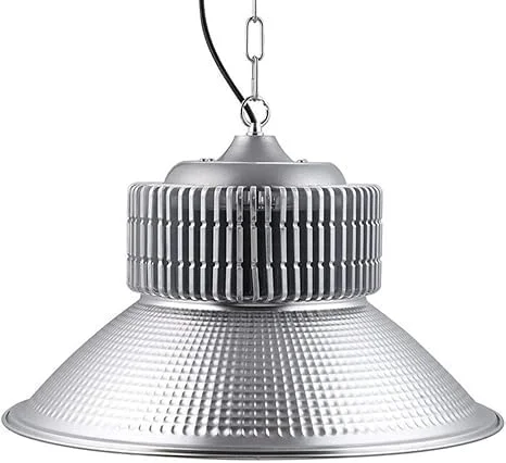 چراغ LED صنعتی آویز، دیمردار، طراحی فوق باریک، نقره ای، لامپ آویز صنعتی (200 وات)