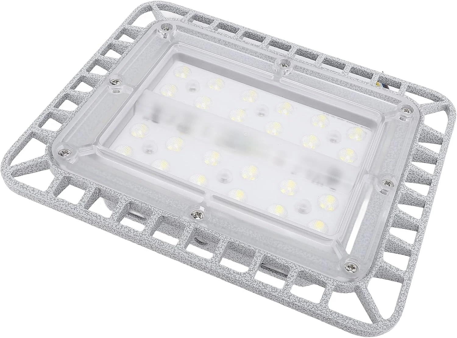 چراغ LED ضد انفجار با روشنایی بالا 50 وات 5500 لومن 5000K IP65 مقاوم در برابر آب، بدنه آلومینیومی دایکاست، لامپ LED 220 ولت مناسب انبار، کارگاه و محیط های صنعتی