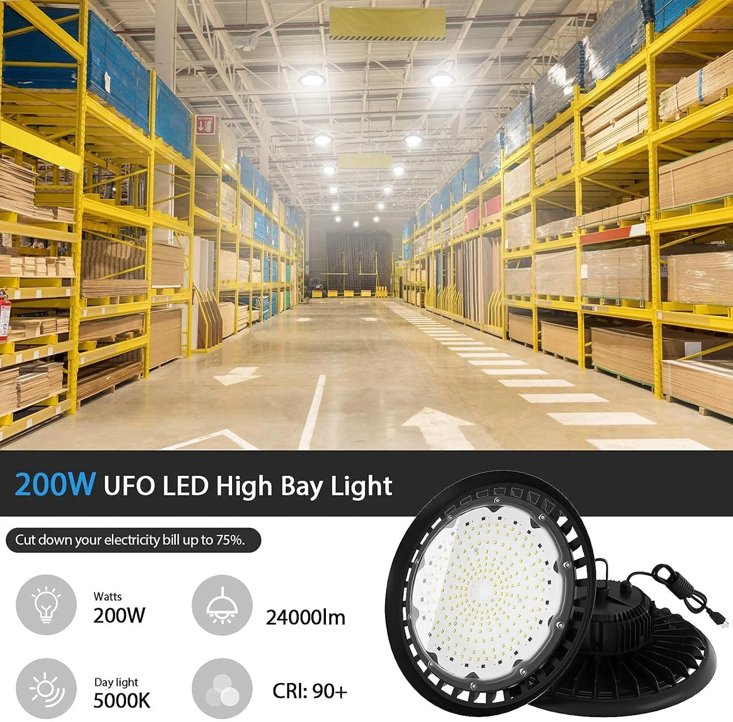 چراغ سوله ای LED یو اف او AntLux، 200 وات (جایگزین HID/HPS 800 وات)، 24000 لومن، 5000 کلوین، ضد آب IP65، دوشاخه آمریکایی، چراغ های LED انبار، چراغ های LED صنعتی کارگاهی چراغ سوله ای LED یو اف او AntLux، 200 وات (جایگزین HID/HPS 800 وات)، 24000 لومن، 5000 کلوین، ضد آب IP65، دوشاخه آمریکایی، چراغ های LED انبار، چراغ های LED صنعتی کارگاهی