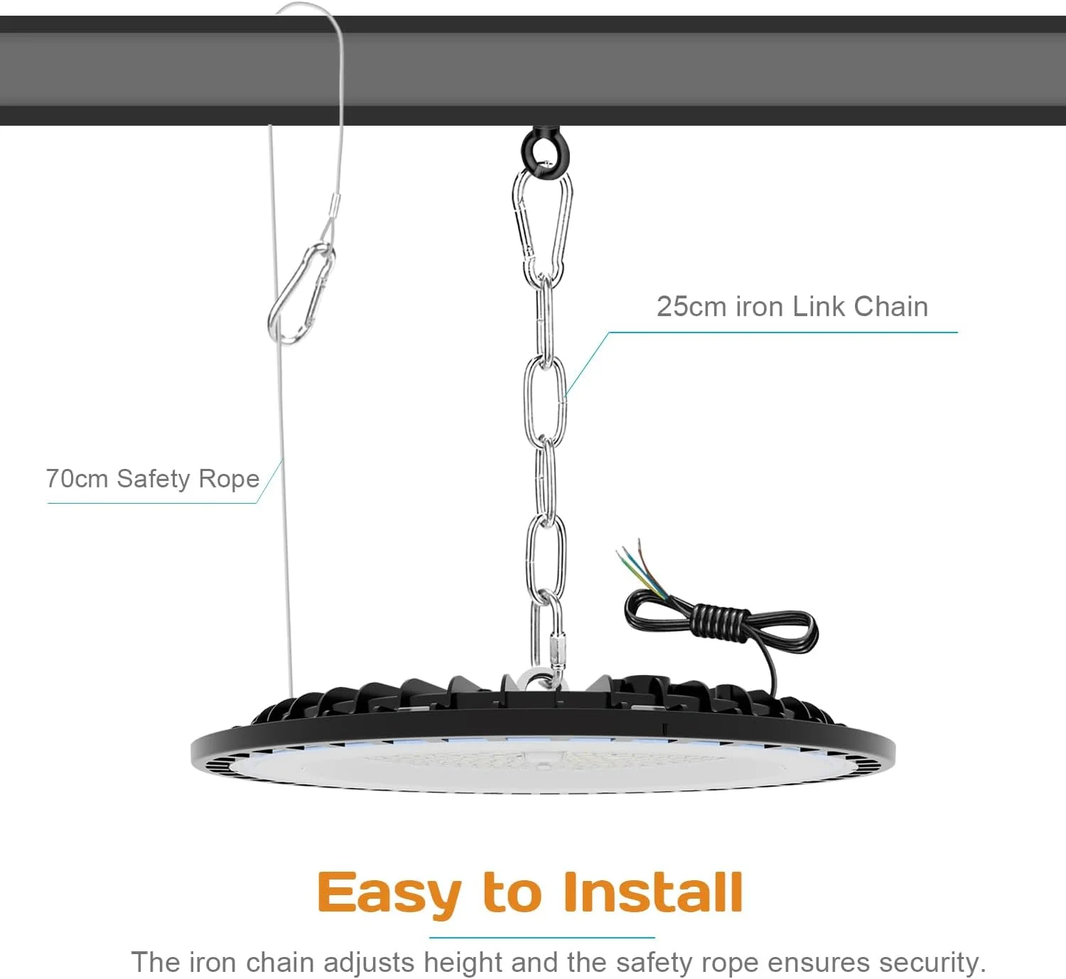 چراغ سوله ای LED صنعتی یو اف او آیسکو مدل KN 150W، چراغ سقفی LED برای گاراژ، روشنایی کارگاه، 21000 لومن/6000 کلوین/ضد آب، چراغ های قدرتمند برای مغازه ها، گاراژ، انبار، زیرزمین، اتاق زیر شیروانی، سالن ورزشی چراغ سوله ای LED صنعتی یو اف او آیسکو مدل KN 150W، چراغ سقفی LED برای گاراژ، روشنایی کارگاه، 21000 لومن/6000 کلوین/ضد آب، چراغ های قدرتمند برای مغازه ها، گاراژ، انبار، زیرزمین، اتاق زیر شیروانی، سالن ورزشی