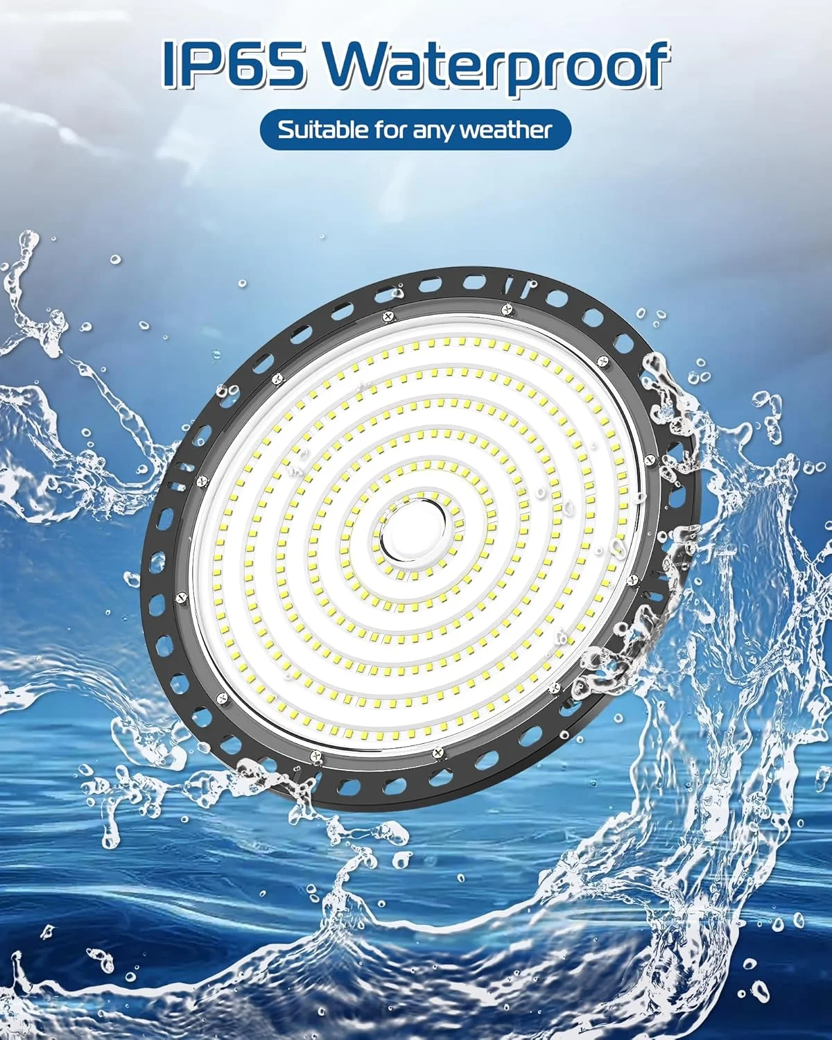 پروژکتور ال ای دی UFO هپی لومی 100 وات، 2 عدد 10000 لومن، نورافکن صنعتی LED کارگاهی، 6500 کلوین سفید سرد، چراغ سقفی ضد آب IP65 برای گاراژ، کارگاه، انبار، سالن ورزشی، زیرزمین پروژکتور ال ای دی UFO هپی لومی 100 وات، 2 عدد 10000 لومن، نورافکن صنعتی LED کارگاهی، 6500 کلوین سفید سرد، چراغ سقفی ضد آب IP65 برای گاراژ، کارگاه، انبار، سالن ورزشی، زیرزمین