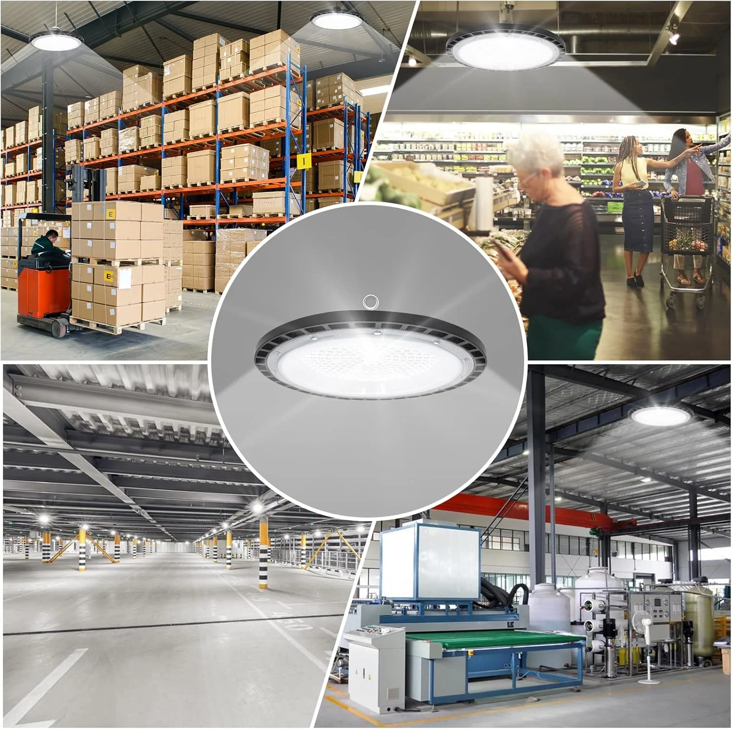 چراغ سوله ای ال ای دی 150 وات UFO، نورافکن سالن 6500 کلوین 21000 لومن، سفید سرد، چراغ کارگاهی ال ای دی UFO، چراغ صنعتی ضد آب IP66، چراغ سوله ای برای کارخانه ها، گاراژها، انبارها چراغ سوله ای ال ای دی 150 وات UFO، نورافکن سالن 6500 کلوین 21000 لومن، سفید سرد، چراغ کارگاهی ال ای دی UFO، چراغ صنعتی ضد آب IP66، چراغ سوله ای برای کارخانه ها، گاراژها، انبارها