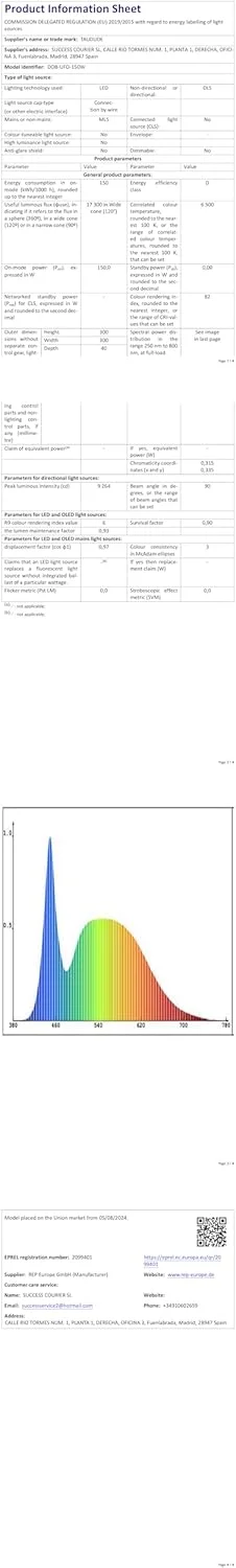 چراغ سوله ای ال ای دی 150 وات UFO، نورافکن سالن 6500 کلوین 21000 لومن، سفید سرد، چراغ کارگاهی ال ای دی UFO، چراغ صنعتی ضد آب IP66، چراغ سوله ای برای کارخانه ها، گاراژها، انبارها چراغ سوله ای ال ای دی 150 وات UFO، نورافکن سالن 6500 کلوین 21000 لومن، سفید سرد، چراغ کارگاهی ال ای دی UFO، چراغ صنعتی ضد آب IP66، چراغ سوله ای برای کارخانه ها، گاراژها، انبارها