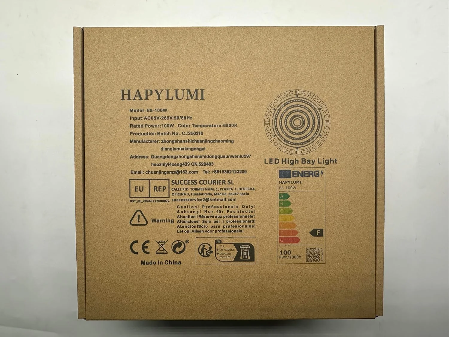 پروژکتور ال ای دی UFO هپی لومی 100 وات، 2 عدد 10000 لومن، نورافکن صنعتی LED کارگاهی، 6500 کلوین سفید سرد، چراغ سقفی ضد آب IP65 برای گاراژ، کارگاه، انبار، سالن ورزشی، زیرزمین پروژکتور ال ای دی UFO هپی لومی 100 وات، 2 عدد 10000 لومن، نورافکن صنعتی LED کارگاهی، 6500 کلوین سفید سرد، چراغ سقفی ضد آب IP65 برای گاراژ، کارگاه، انبار، سالن ورزشی، زیرزمین