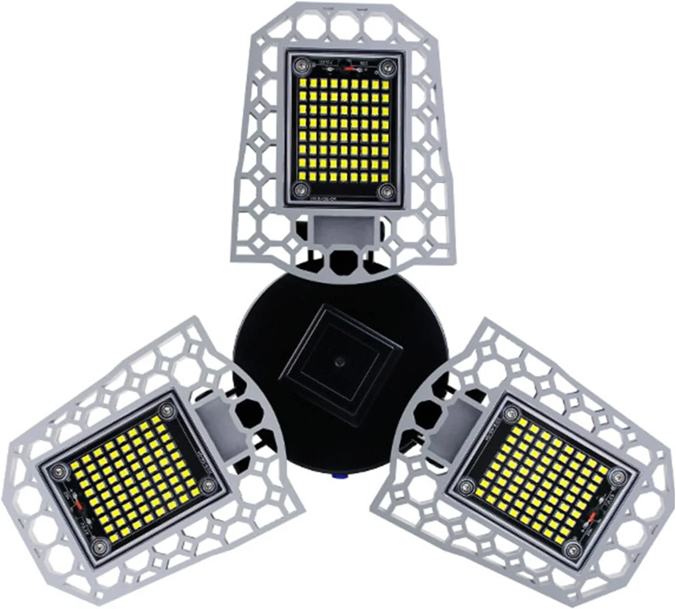 چراغ صنعتی LED تاشو سه برگ، نور حساس به نور با قدرت بالا، ضد آب، روشنایی صنعتی داخلی E27، چراغ های گاراژ yunnstore