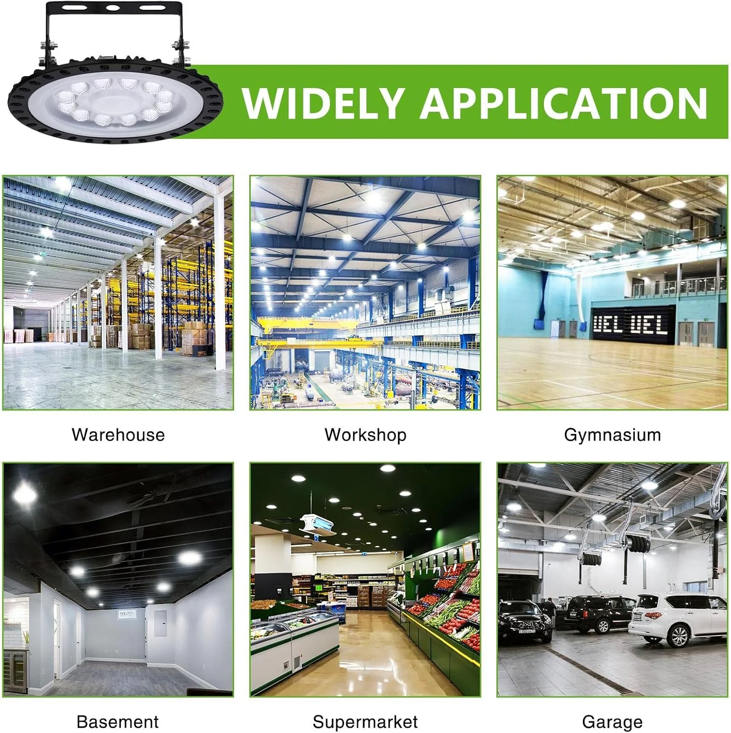 چراغ سوله ای LED فیدنت 50 وات، 5000 لومن 6500 کلوین سفید سرد فوق العاده روشن، ضد گرد و غبار UFO، نور صنعتی، IP65 ضد آب، روشنایی تجاری برای کارگاه، گاراژ [کلاس انرژی A+]
