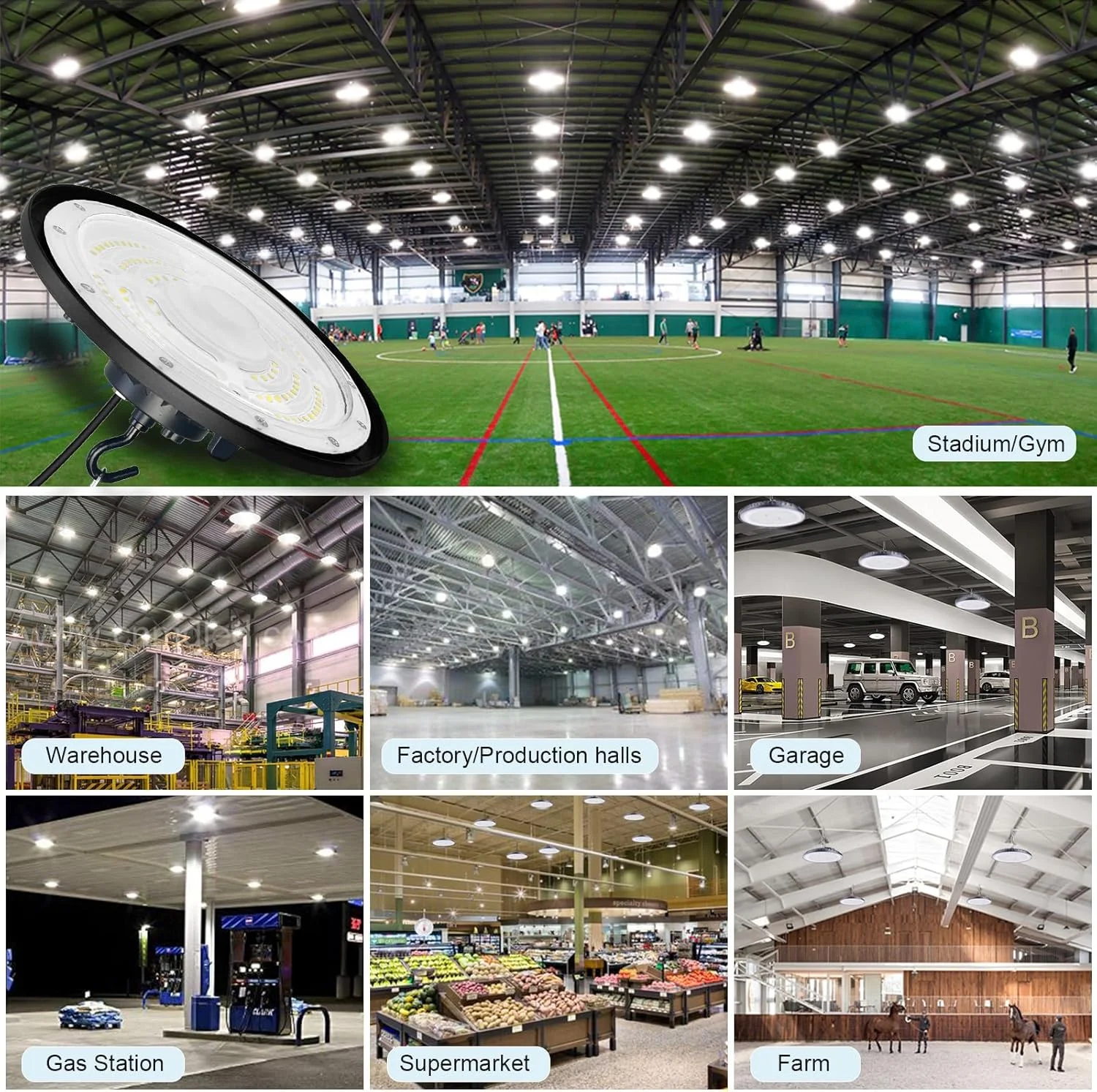 چراغ سوله ای LED مدل UFO فوسینگات 200 وات، 20000 لومن، چراغ صنعتی LED، نور سقفی LED ضد آب 6500K IP65، لوستر UFO داخلی، روشنایی کارگاه انبار لامپ برای استادیوم، گاراژ، کارخانه چراغ سوله ای LED مدل UFO فوسینگات 200 وات، 20000 لومن، چراغ صنعتی LED، نور سقفی LED ضد آب 6500K IP65، لوستر UFO داخلی، روشنایی کارگاه انبار لامپ برای استادیوم، گاراژ، کارخانه